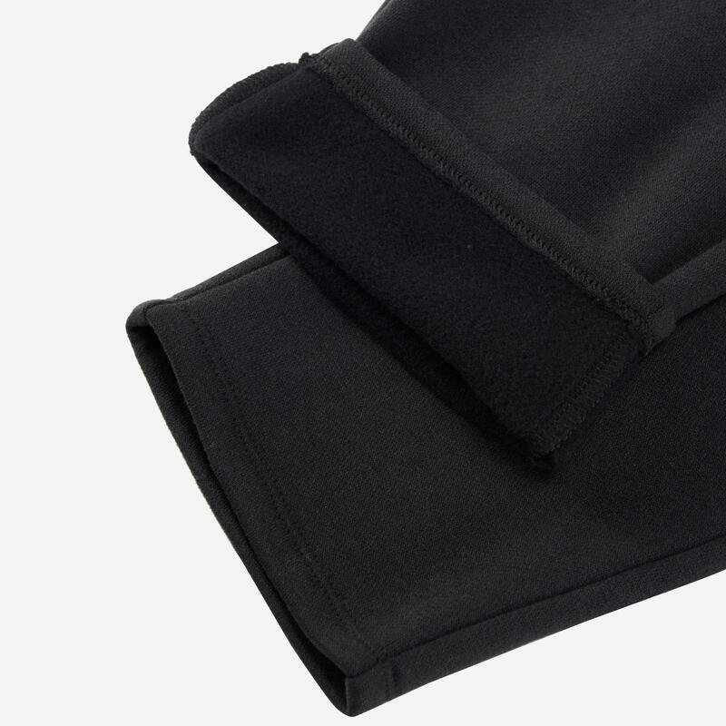 Pantalon de jogging călduros din fleece, negru, copii