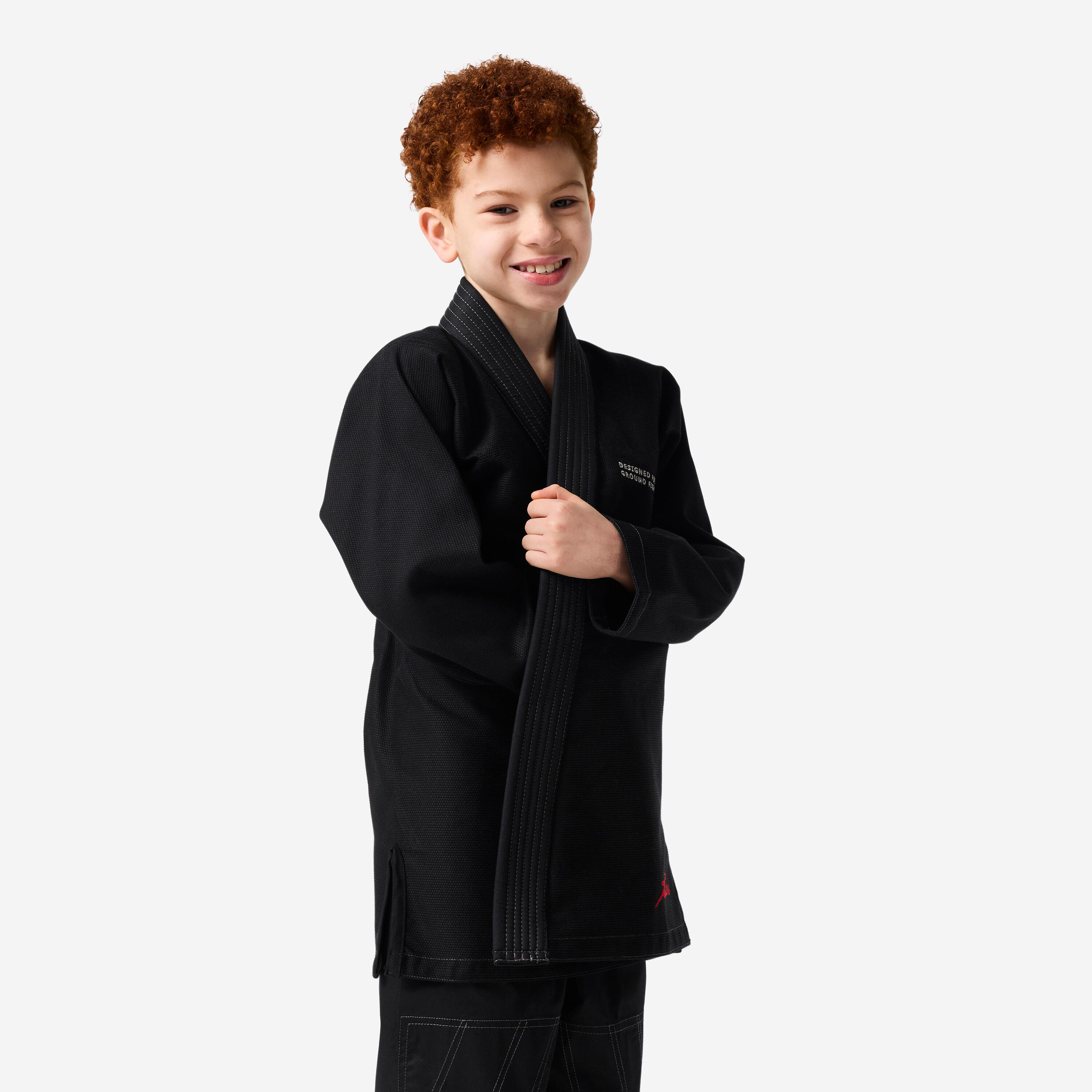 Kimono bambino BJJ resistente 350 g/m² nero 5/6