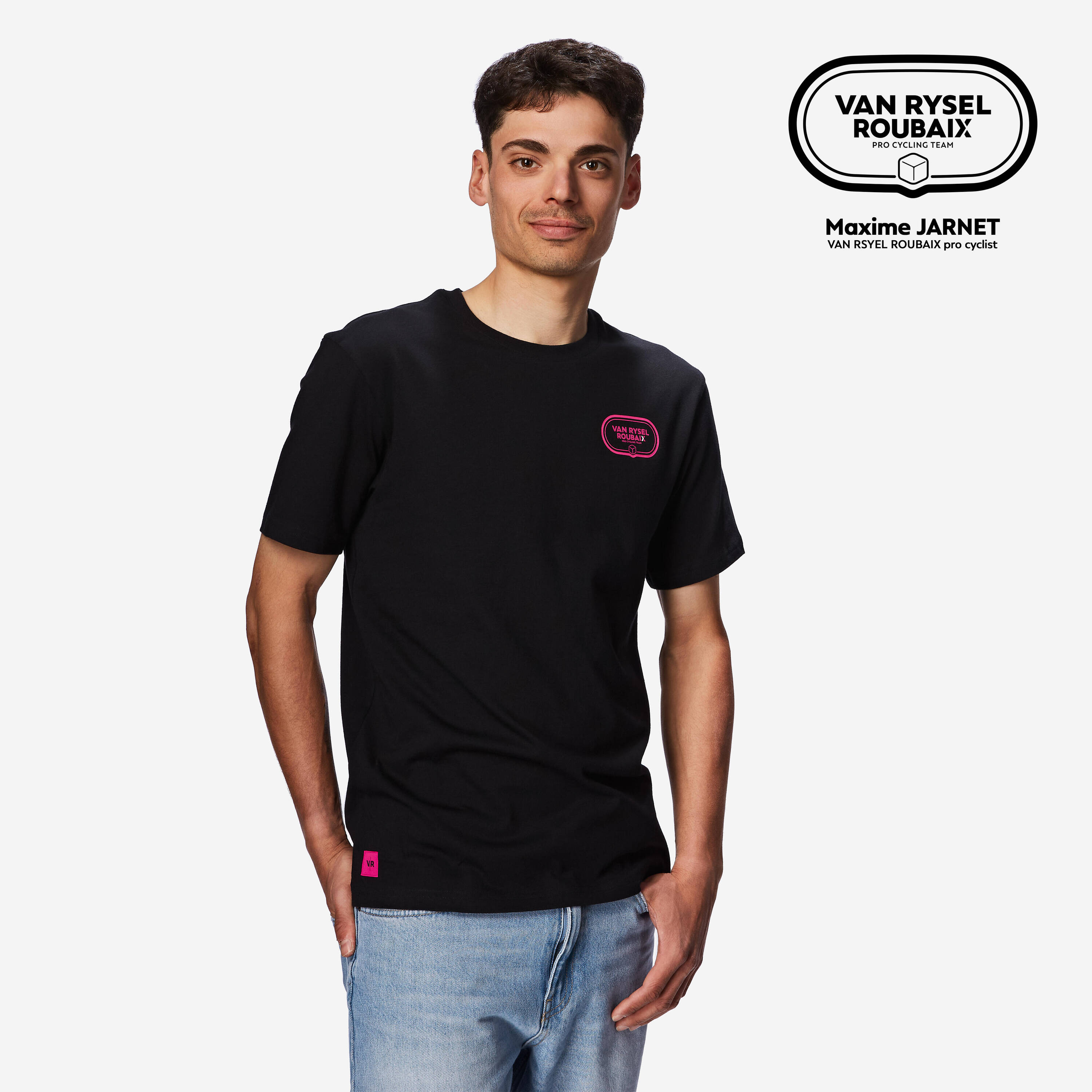T-shirt coton lifestyle, VAN RYSEL ROUBAIX noir -  2