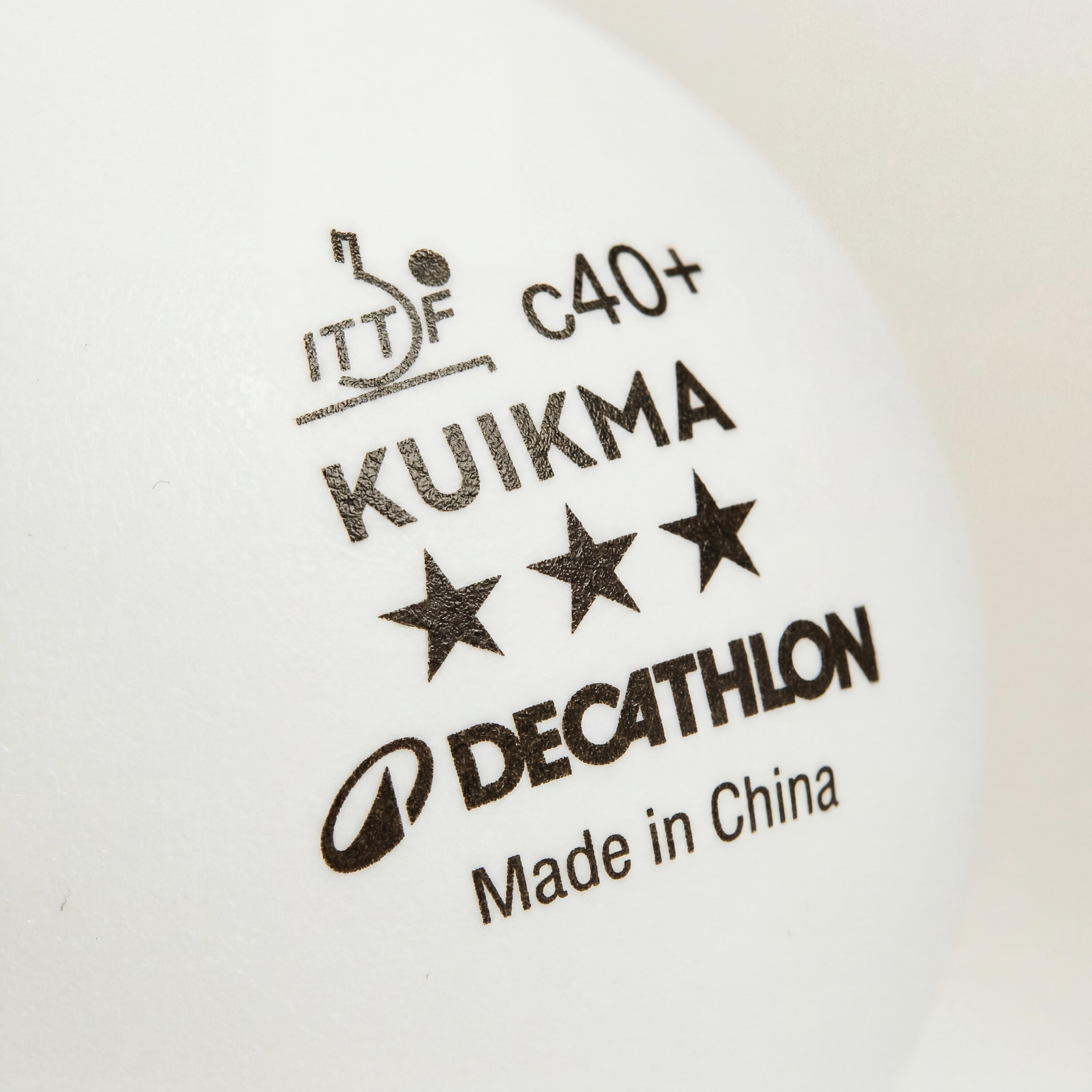 Table Tennis Balls TTB 900C 40+ 3* x 4 - White - PONGORI