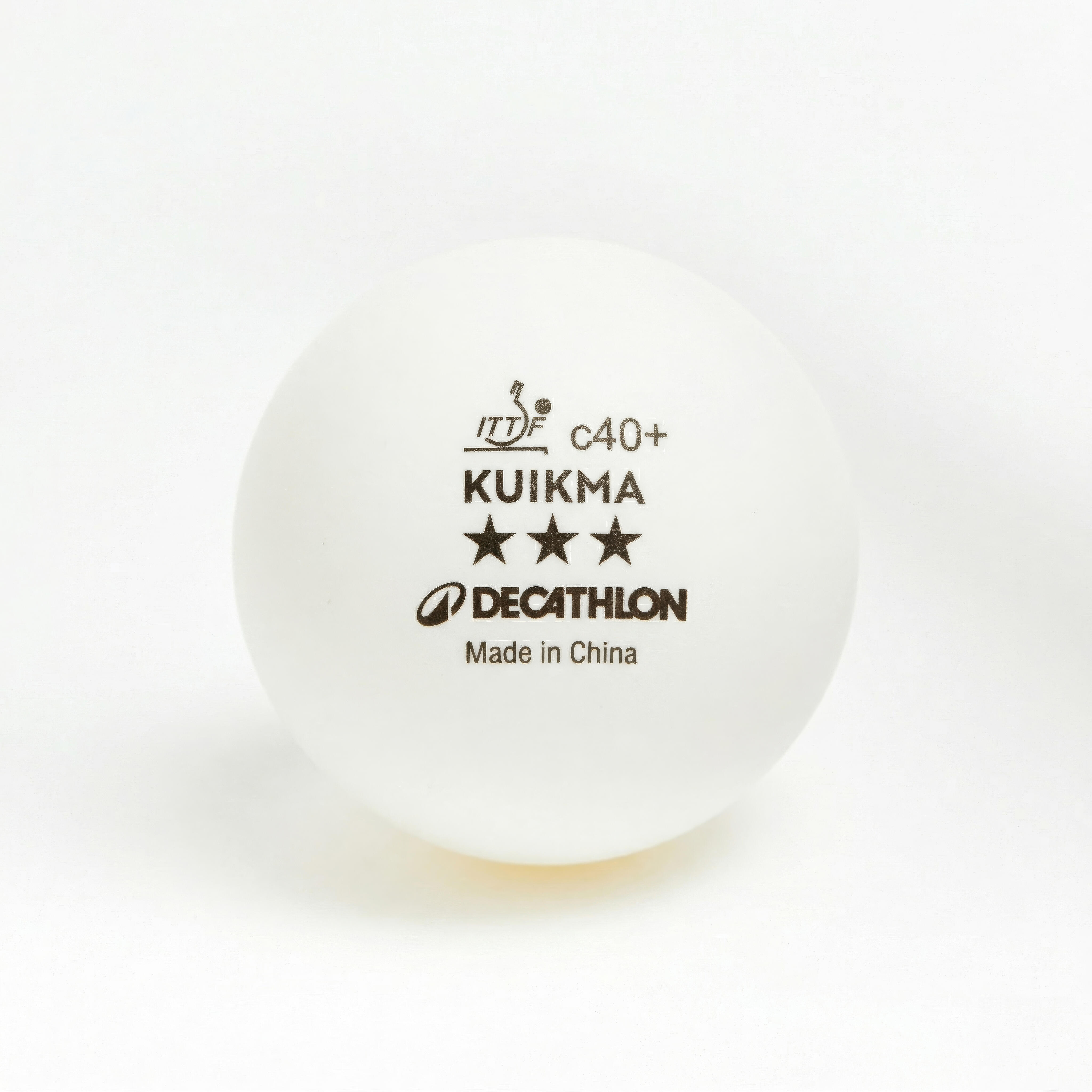 Table Tennis Balls TTB 900C 40+ 3* x 4 - White - PONGORI