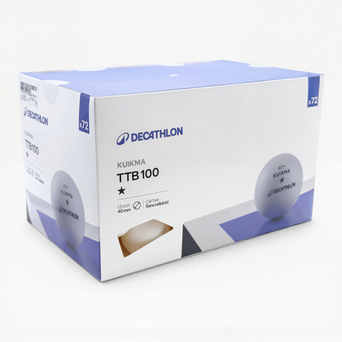BALLES DE TENNIS DE TABLE TTB 100 1* 40+ X72 BLANCHES