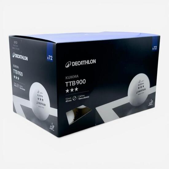 BALLES DE TENNIS DE TABLE TTB 900 40+ 3* C ITTF X72 BLANCHES