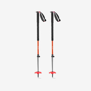 Bastones esquí travesía y freeride telescópicos, SIMOND VARIO 2 Safety naranja