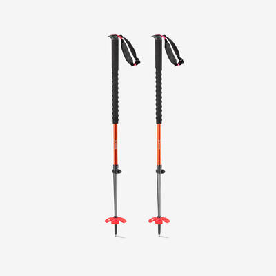 Telescopische ski-/freeridestokken simond vario 2 safety oranje