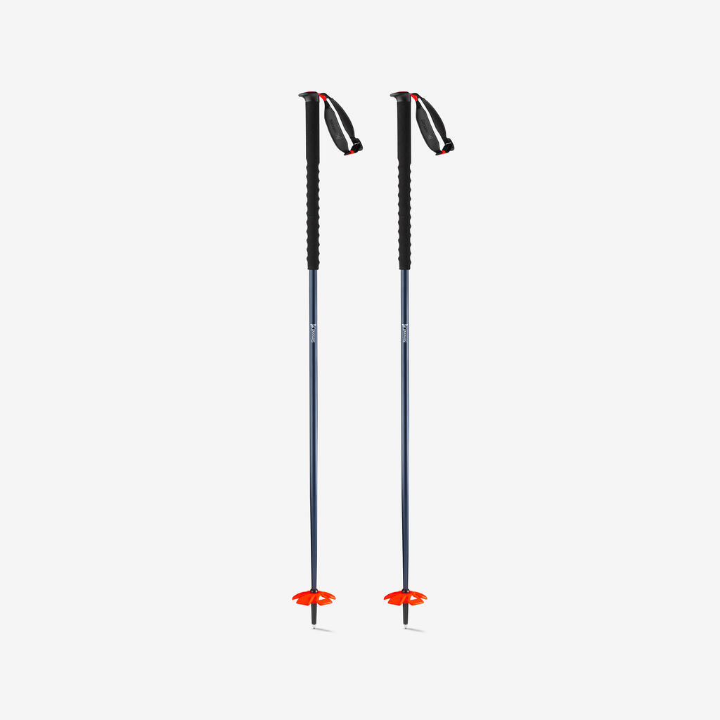 Single-piece ski touring and freeride poles, Simond Monoshaft Safety - Blue