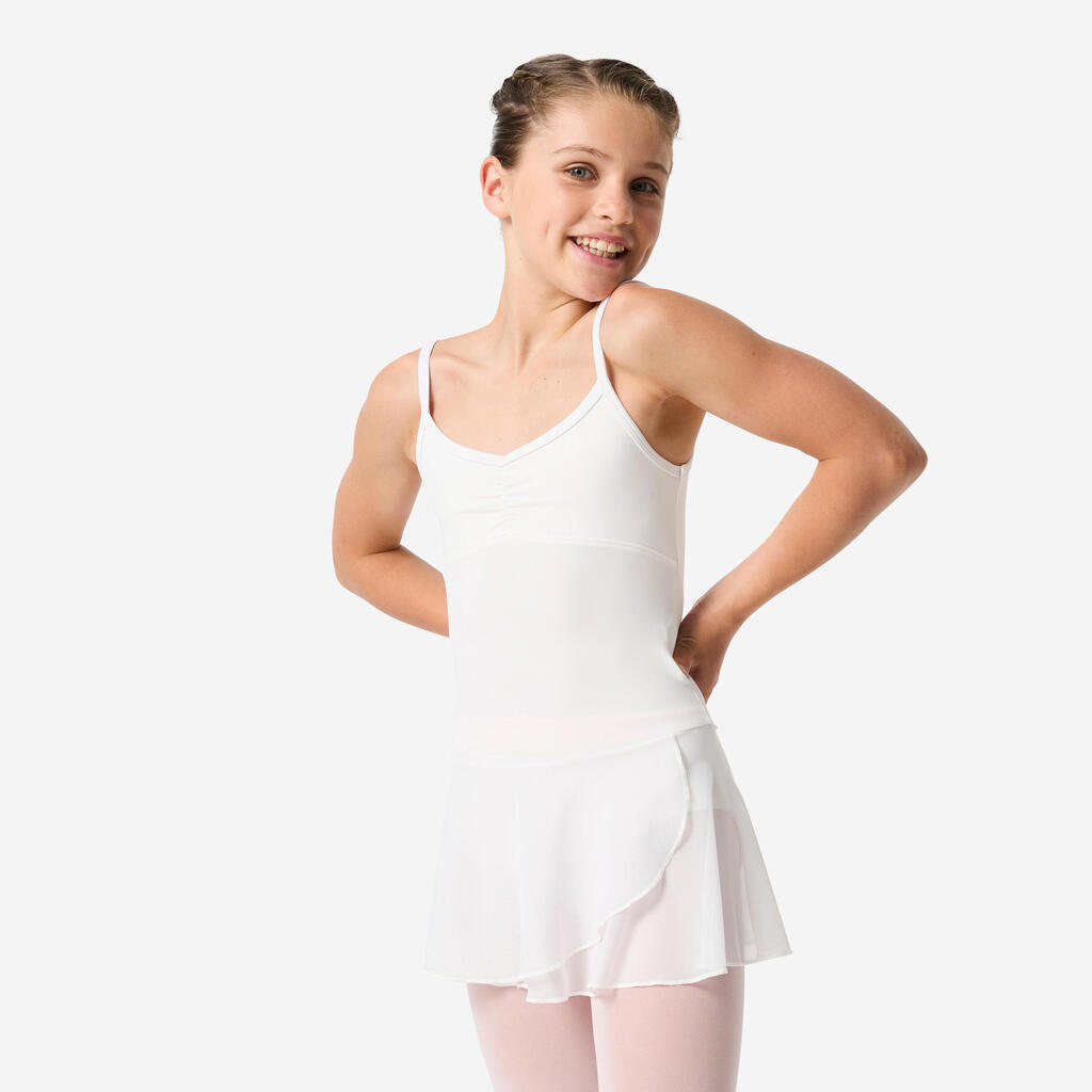 Κοριτσίστικο κορμάκι μπαλέτου με φούστα - Λευκό