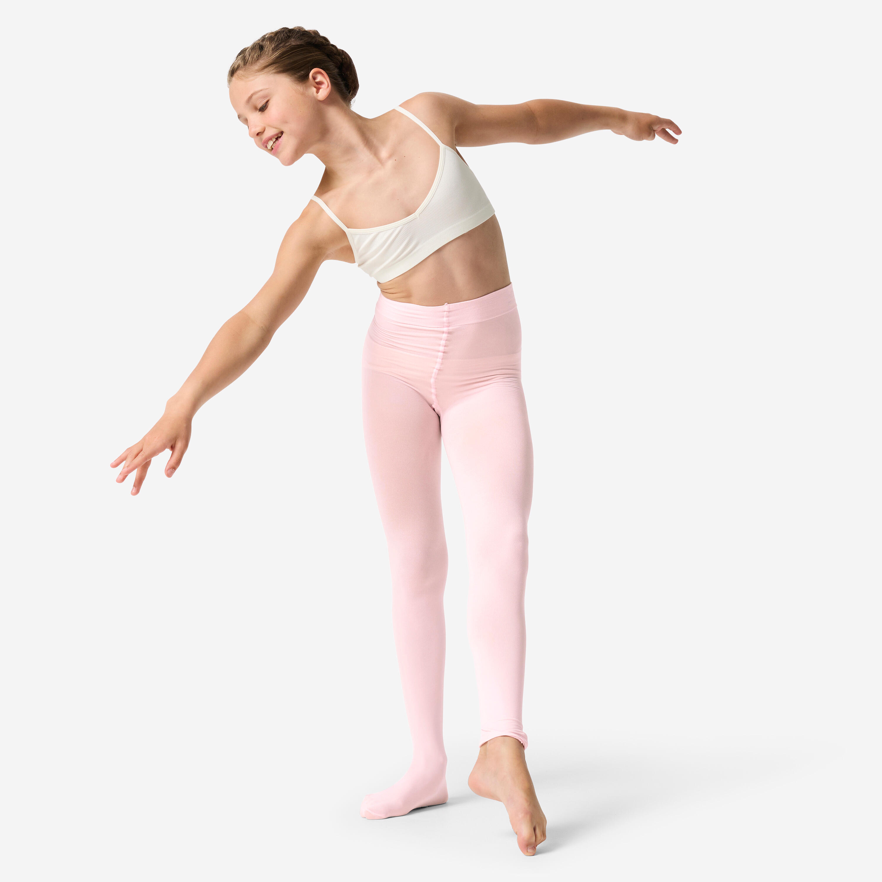 Collant danza classica bambina convertibili rosa 2/6