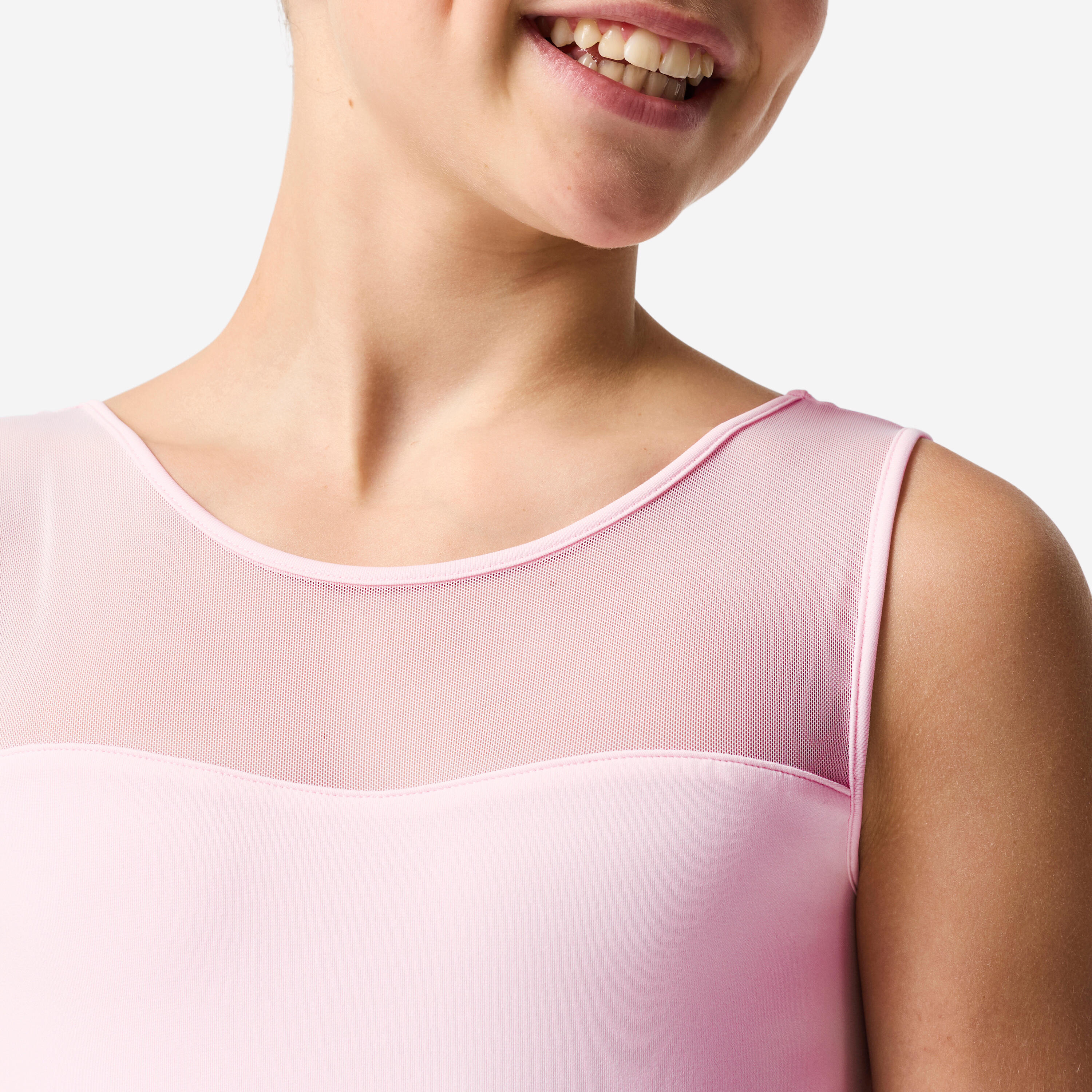 Justaucorps de danse classique en voile fille, rose bonbon 3/5