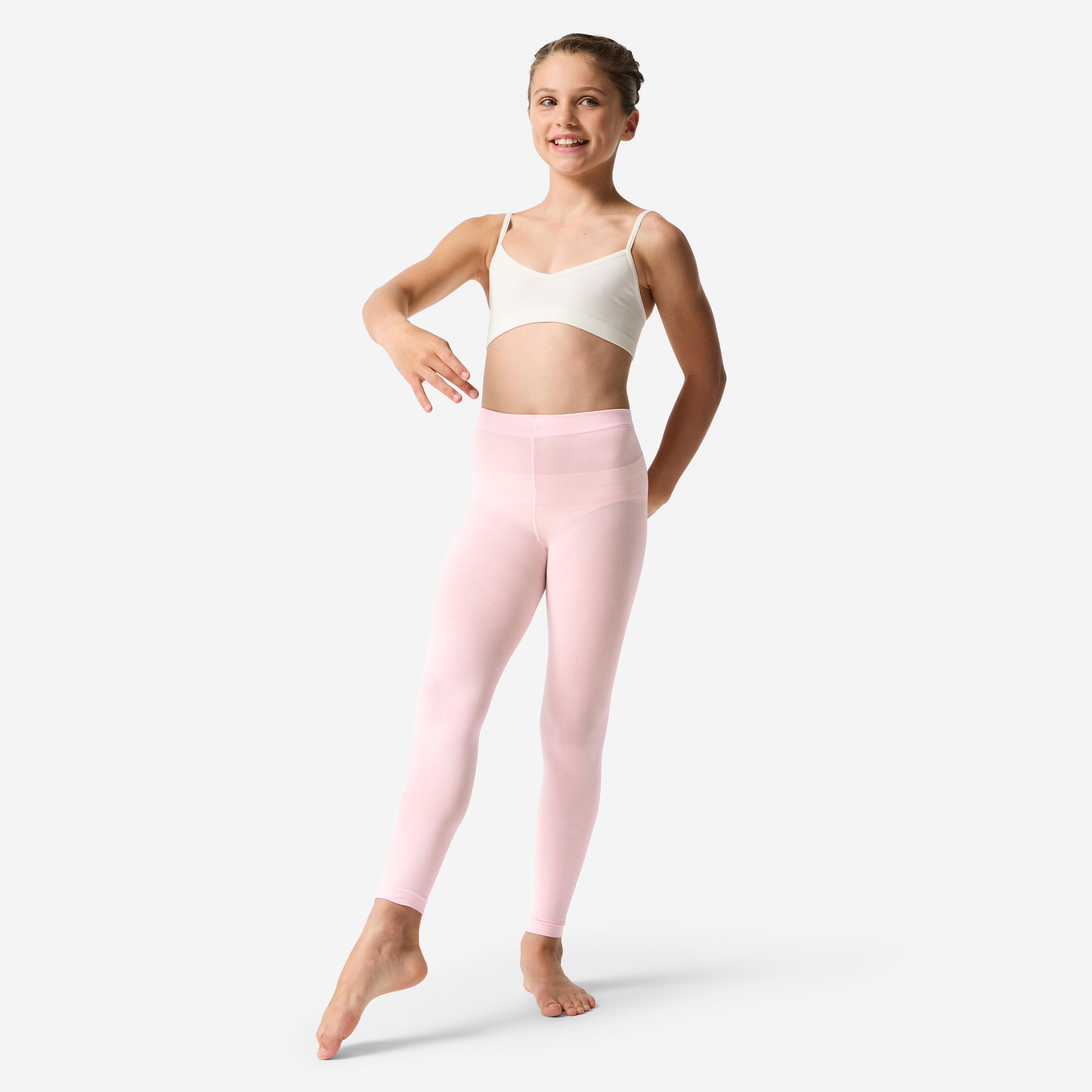 Collants de danse sans pieds enfant – rose 2/6