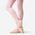Demi-pointes en cuir de danse classique semelle entière enfant, rose