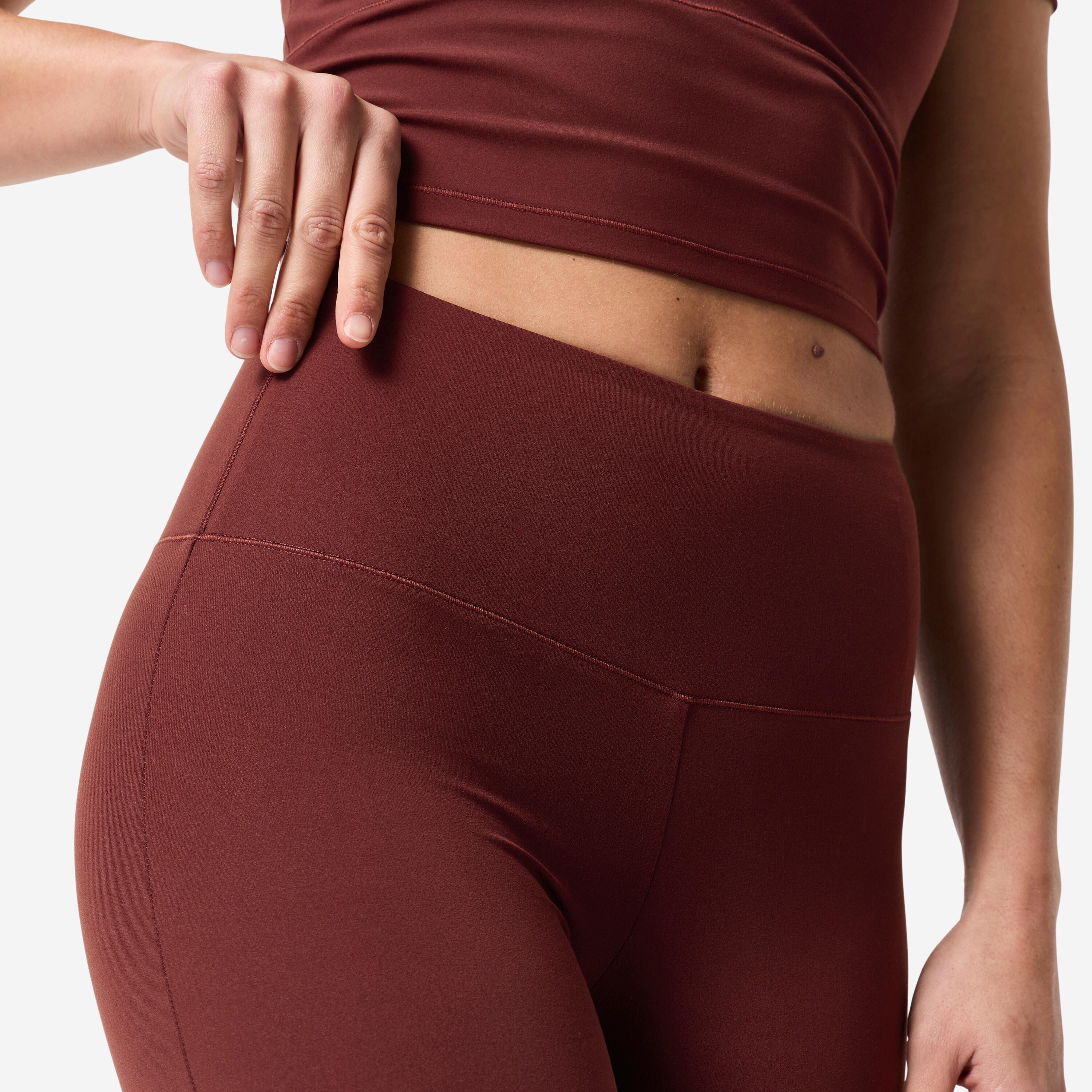 Legging de yoga/pilates flare femme, breathe bordeaux 5/7