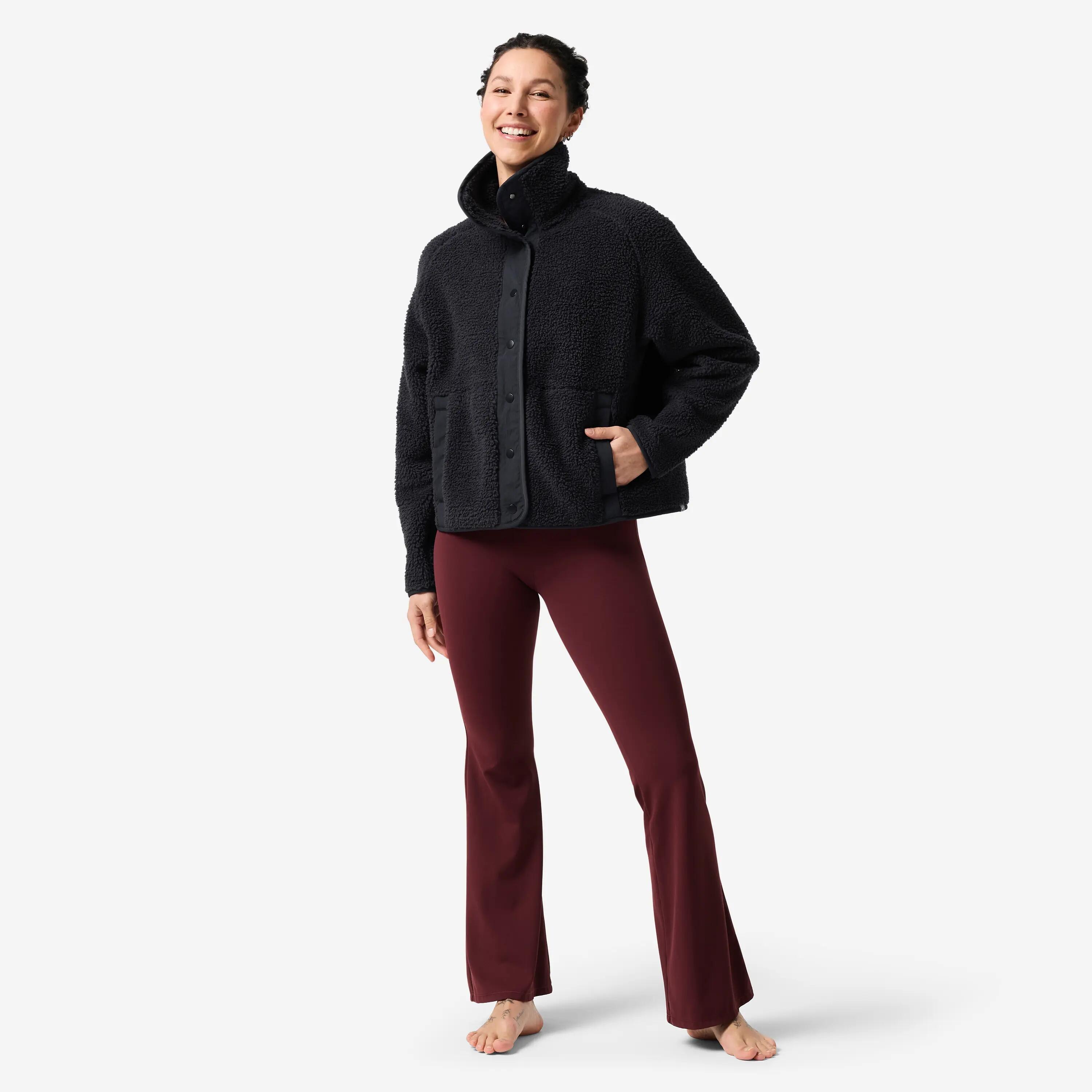 Polaire sherpa de yoga/pilates femme, noir 2/7