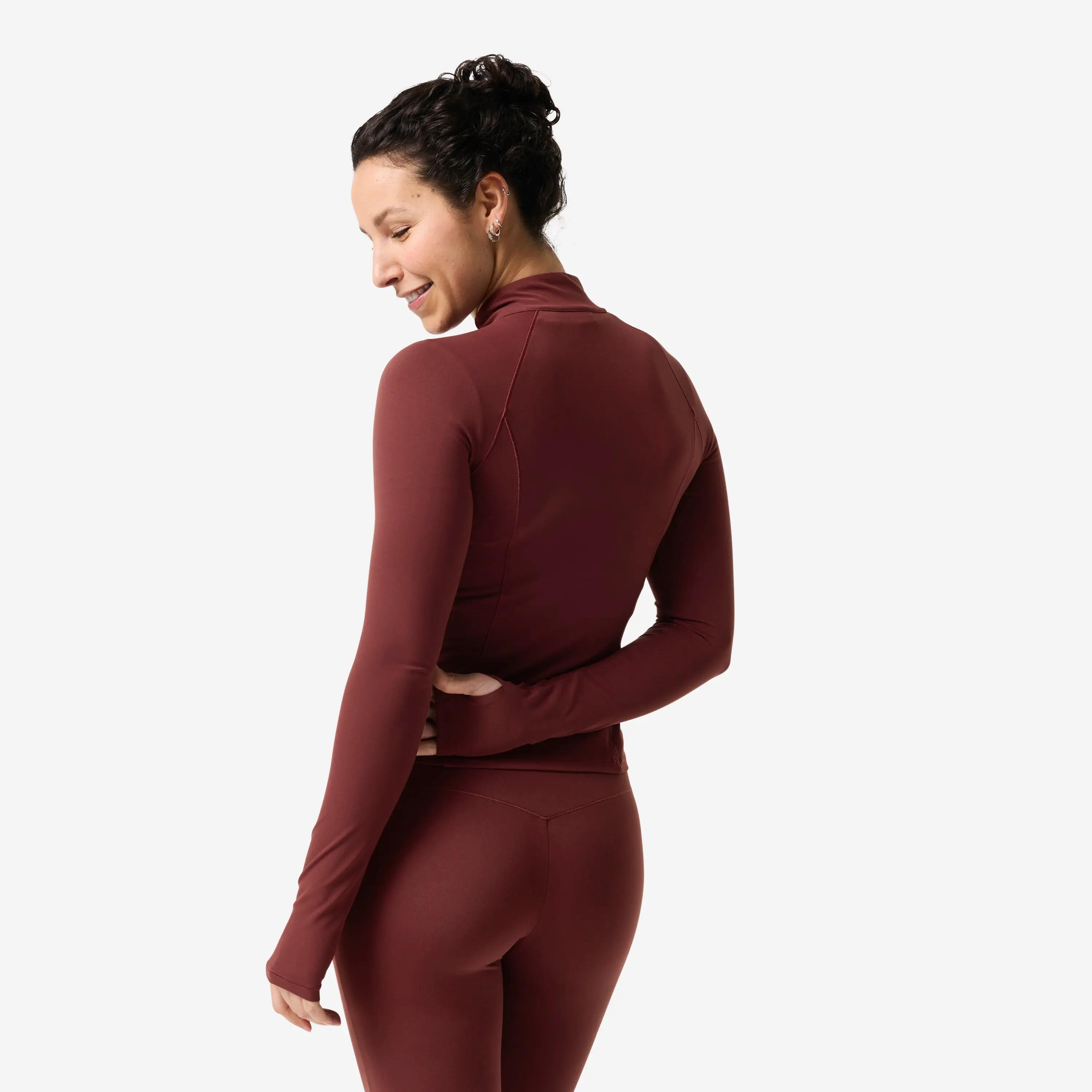 Veste de yoga et pilates femme, bordeaux 5/9