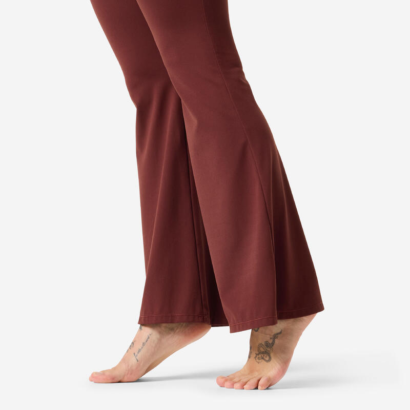 Colant de yoga/pilates evazat, Bordo, Damă