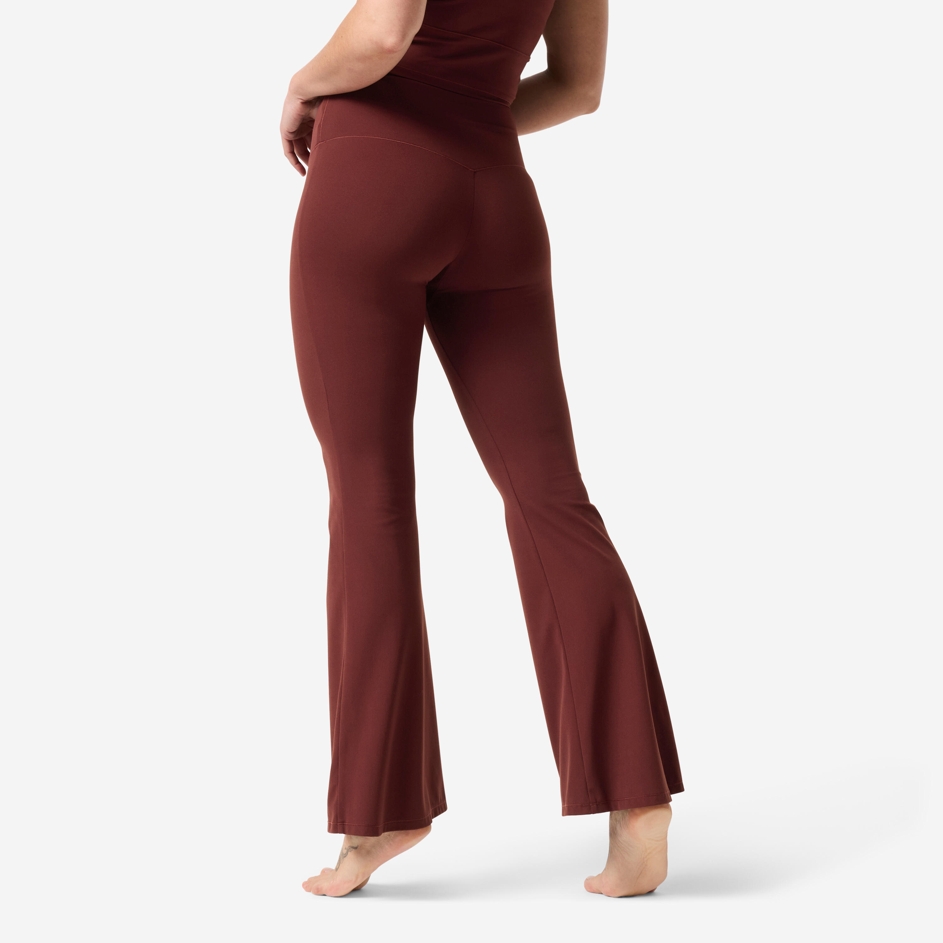Legging de yoga/pilates flare femme, breathe bordeaux 4/7