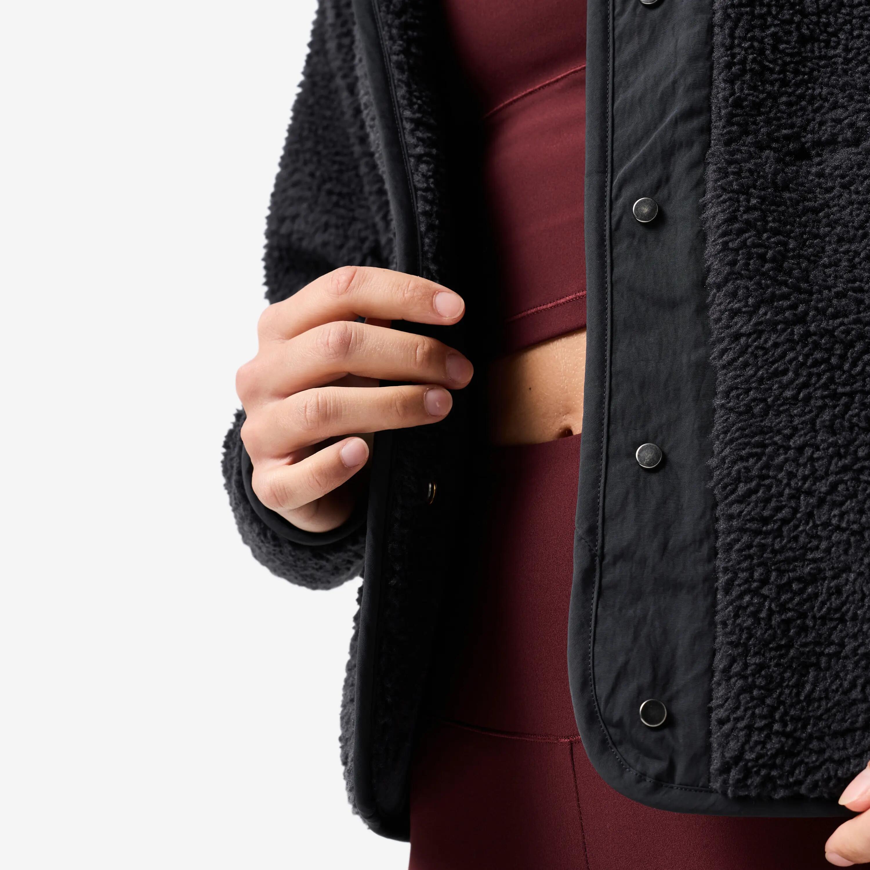 Polaire sherpa de yoga/pilates femme, noir 4/7