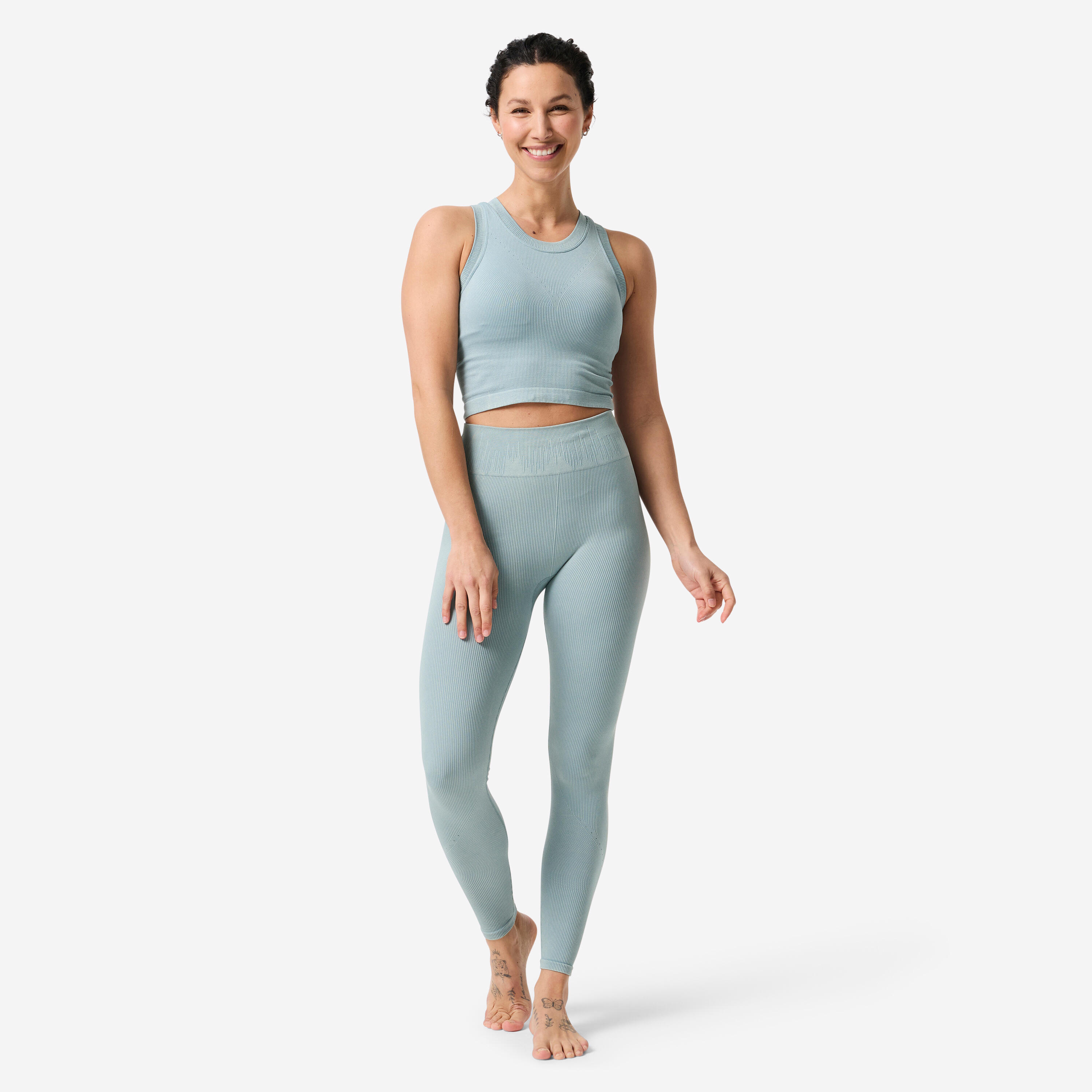 Leggings Yoga/Pilates Mujer Azul Gris 2/6