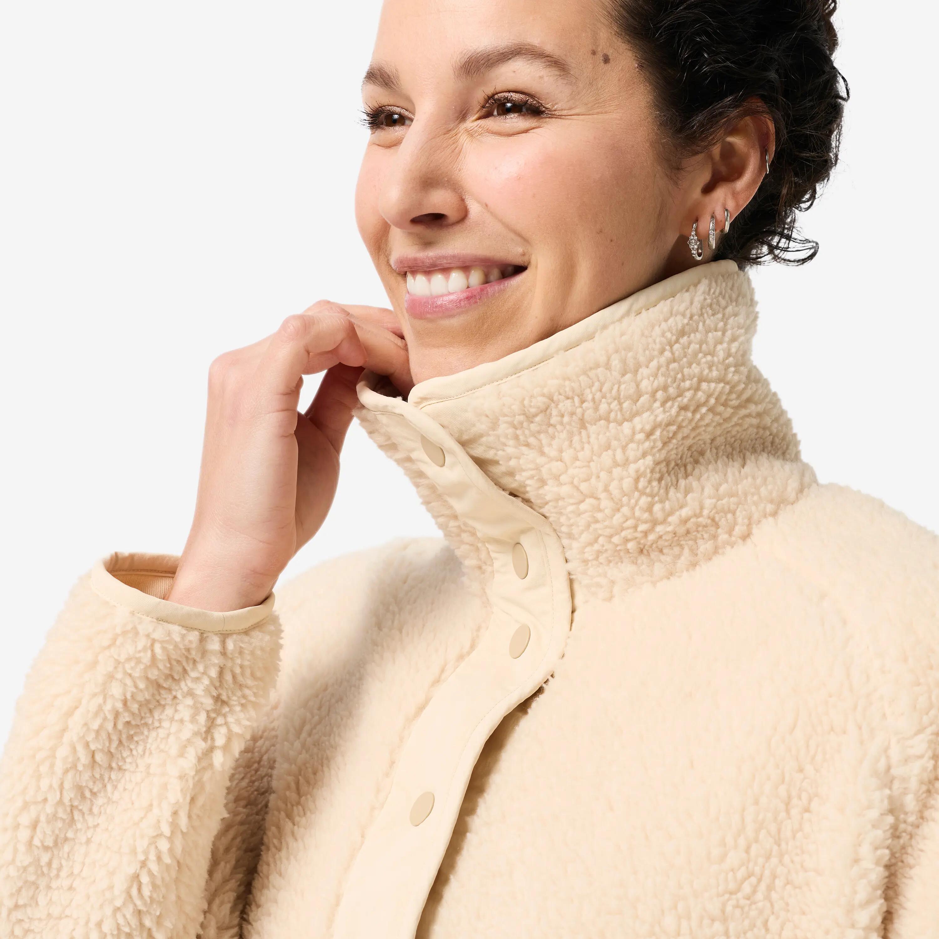 Pile sherpa donna yoga pesante beige 3/8
