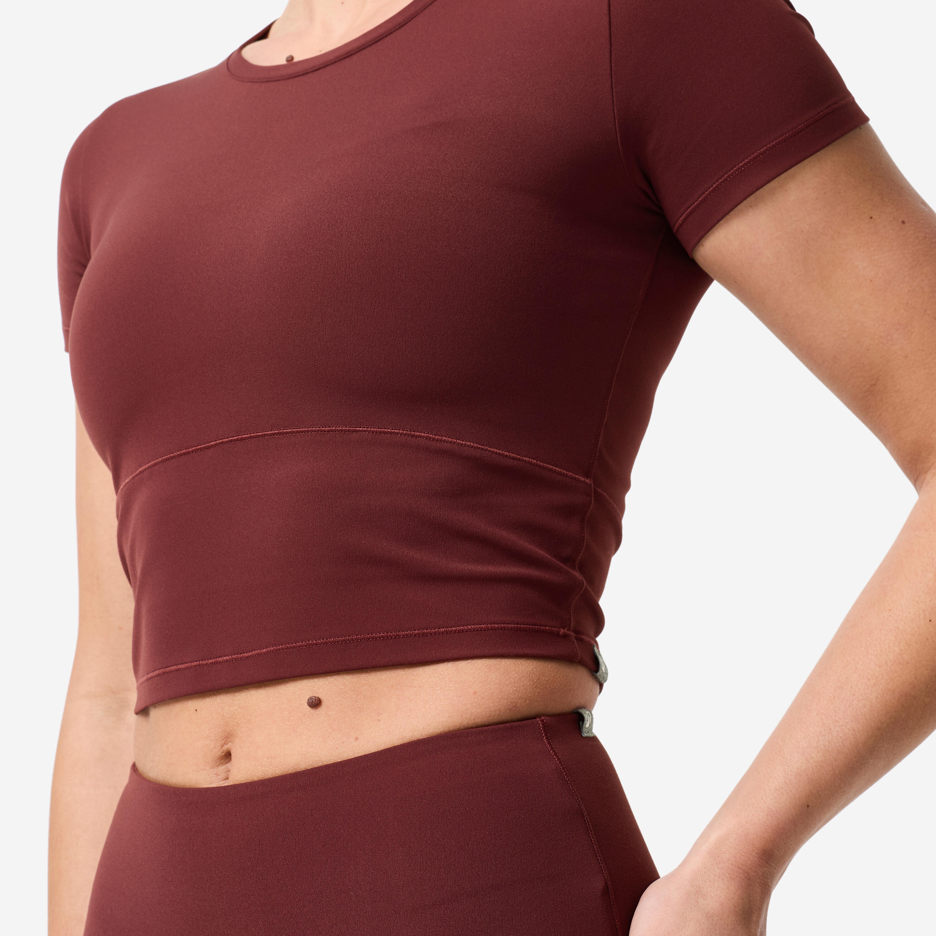 Camiseta Yoga/Pilates Mujer Burdeos Extensible Suave 5/6