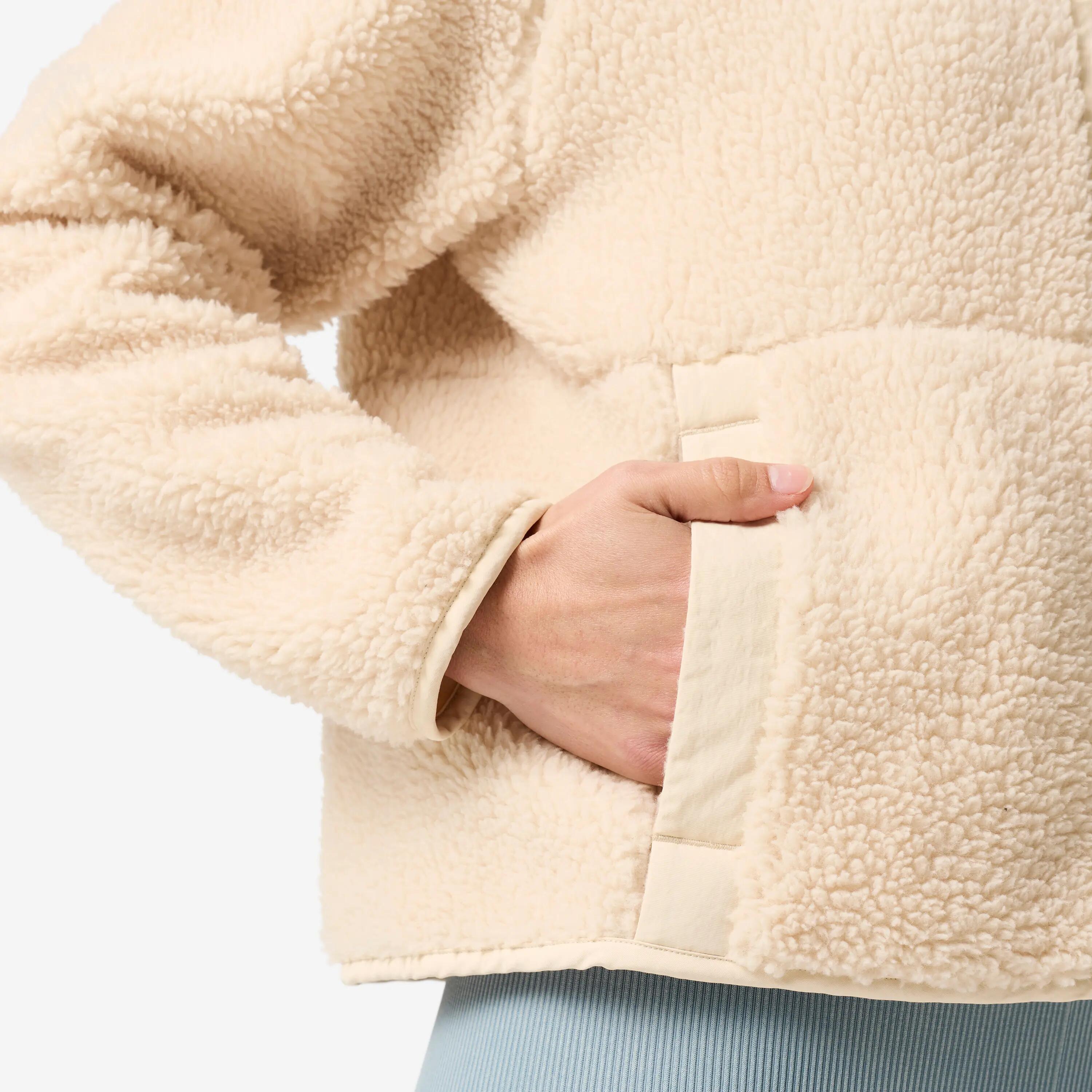 Pile sherpa donna yoga pesante beige 5/8