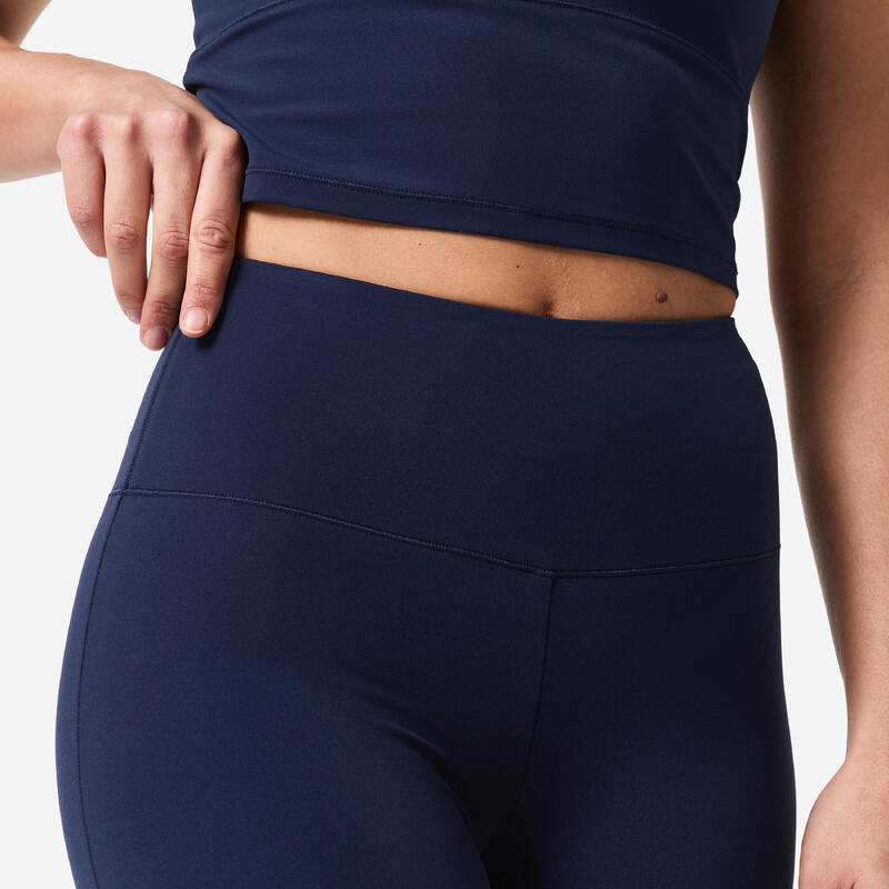 Colanți de yoga și pilates evazați și moi albastru damă