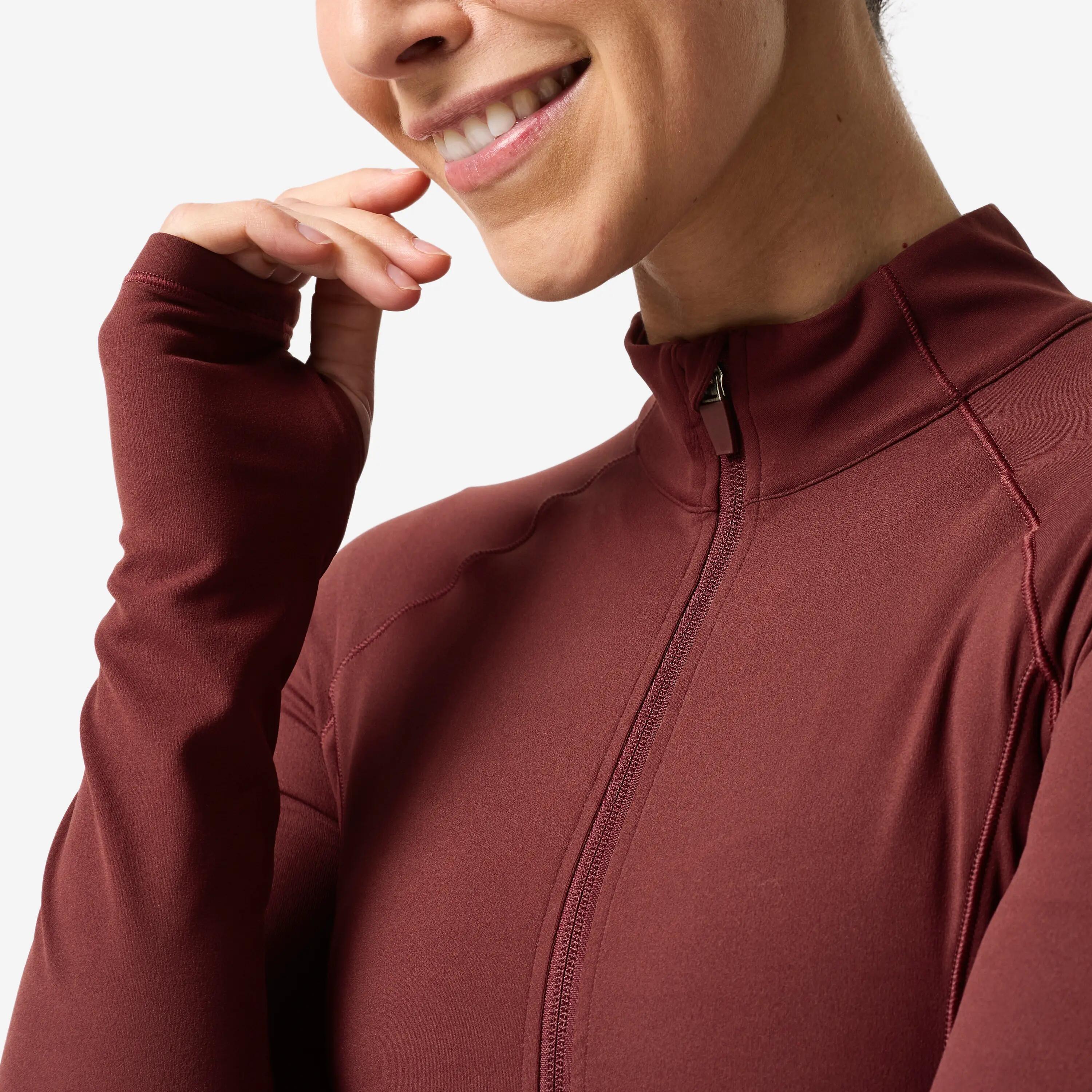 Veste de yoga et pilates femme, bordeaux 6/9