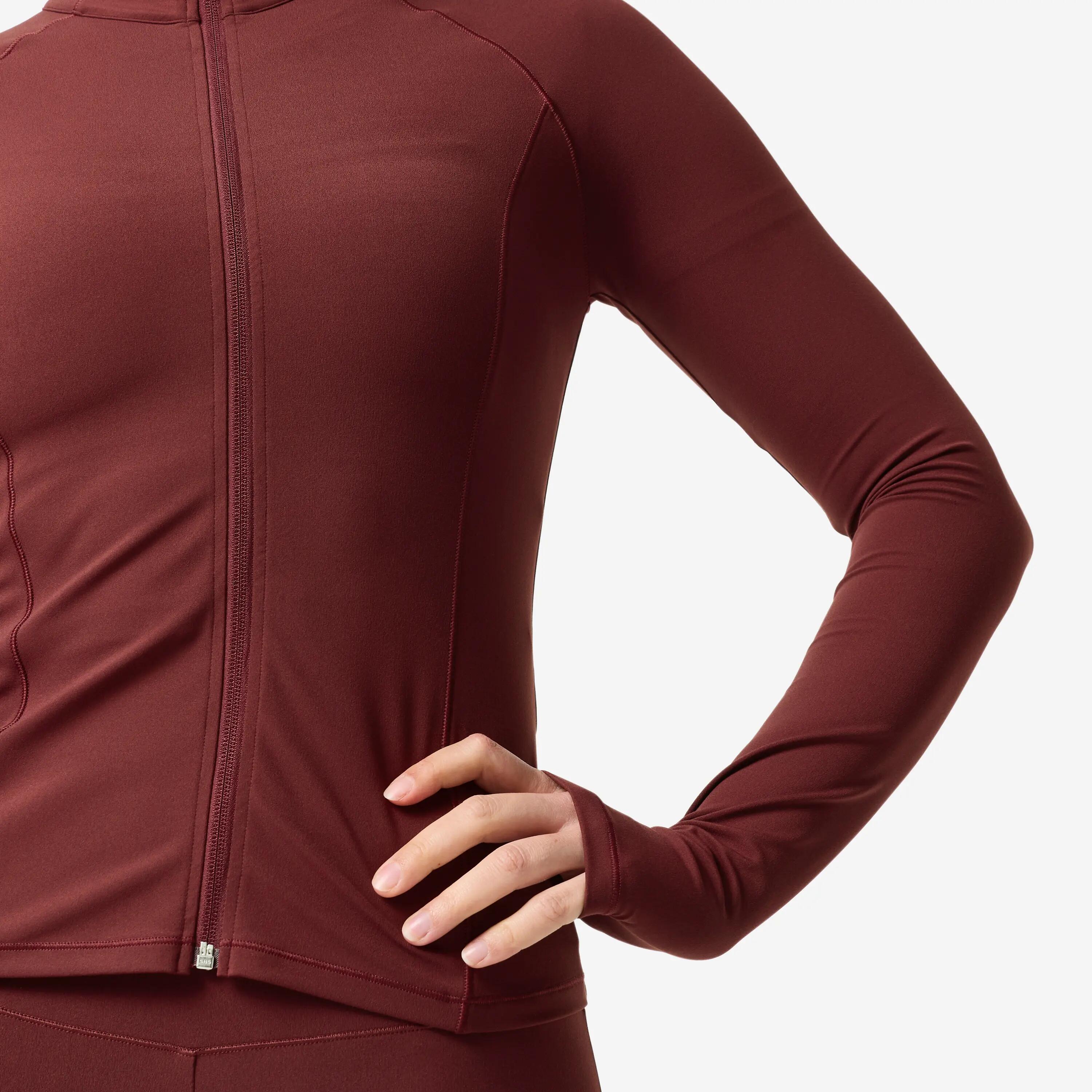 Veste de yoga et pilates femme, bordeaux 7/9