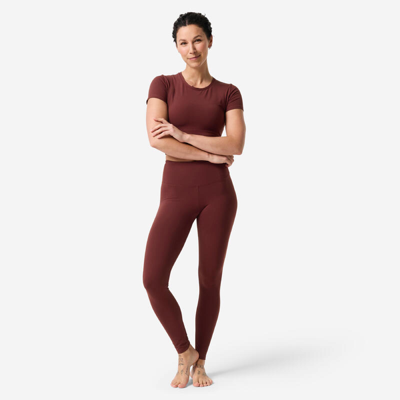 Colanți de yoga și pilates moi bordo Damă
