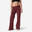 Pantaloni de yoga bumbac moale talie înaltă bordo Damă