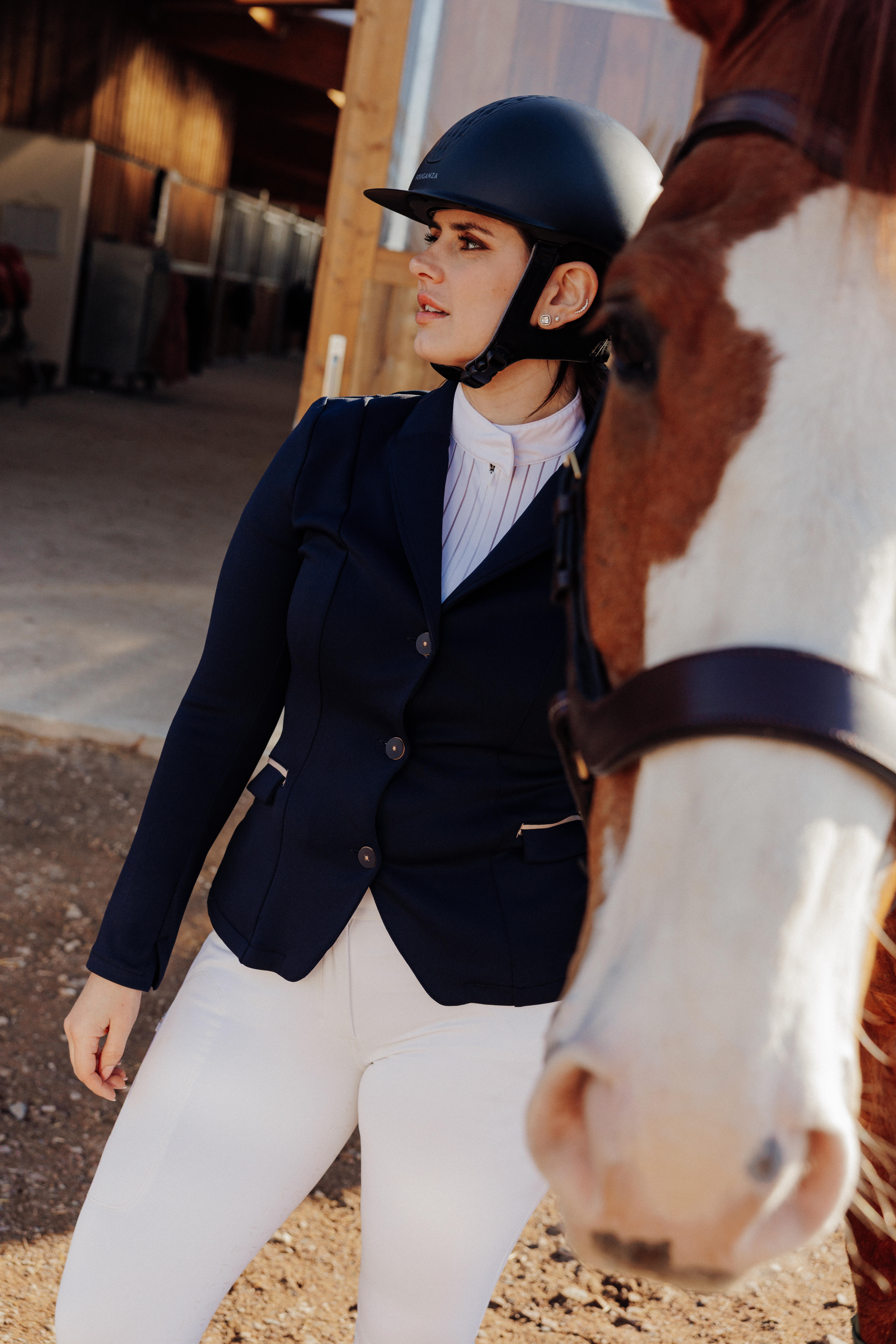 Women's Horse Riding Show Jacket - Blue - FOUGANZA