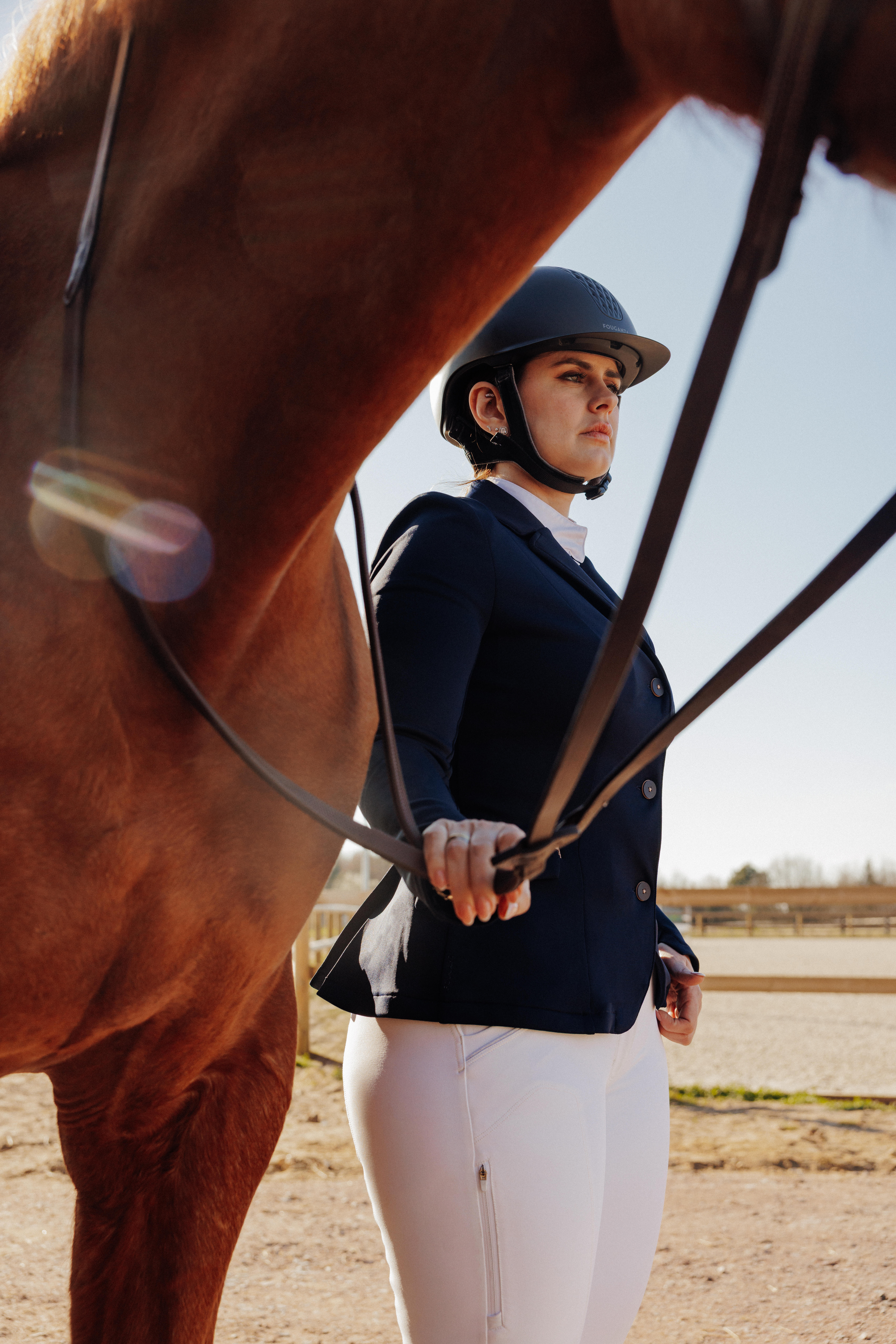 Women's Horse Riding Show Jacket - Blue - FOUGANZA