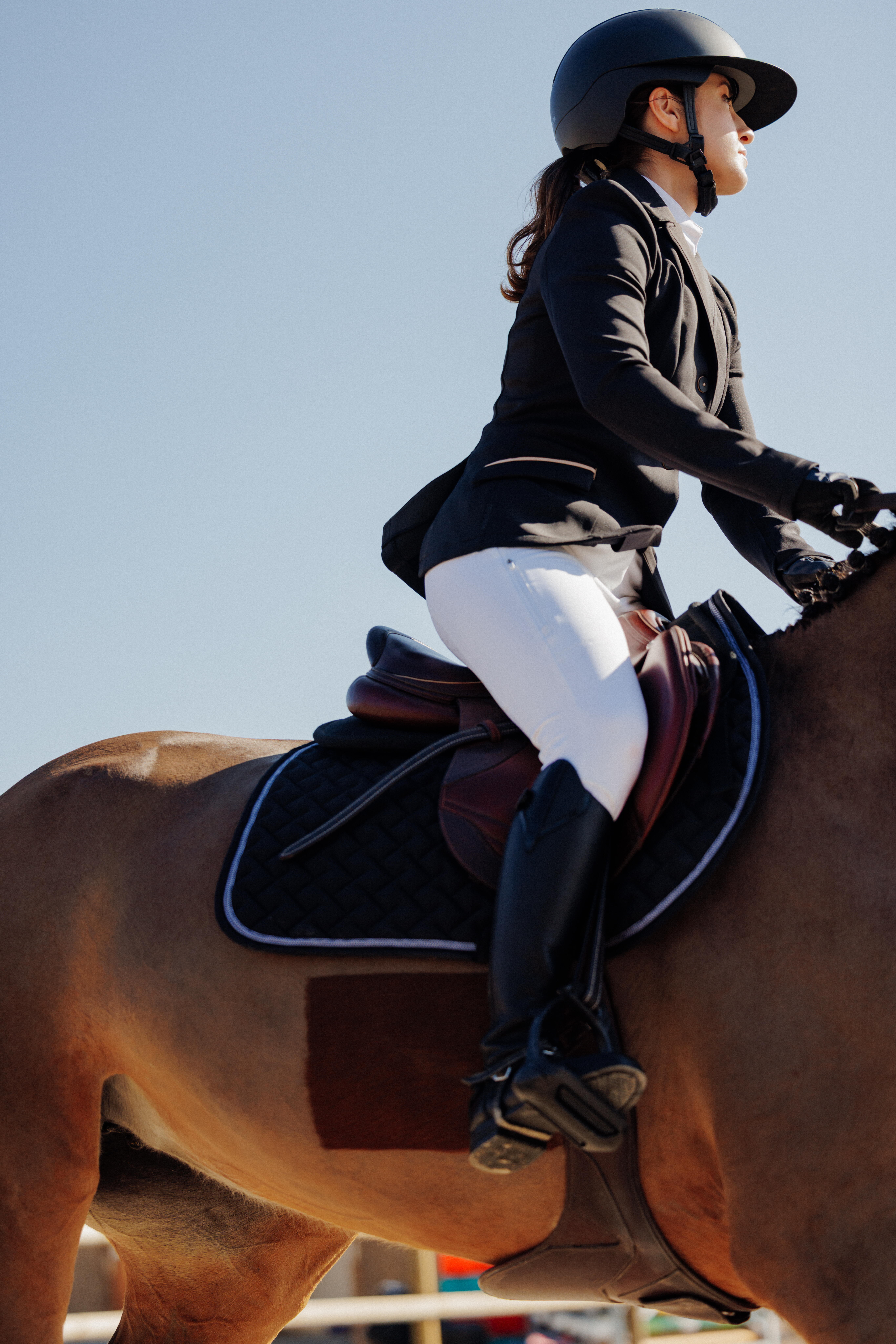 Women's Horse Riding Show Jacket - Black - FOUGANZA