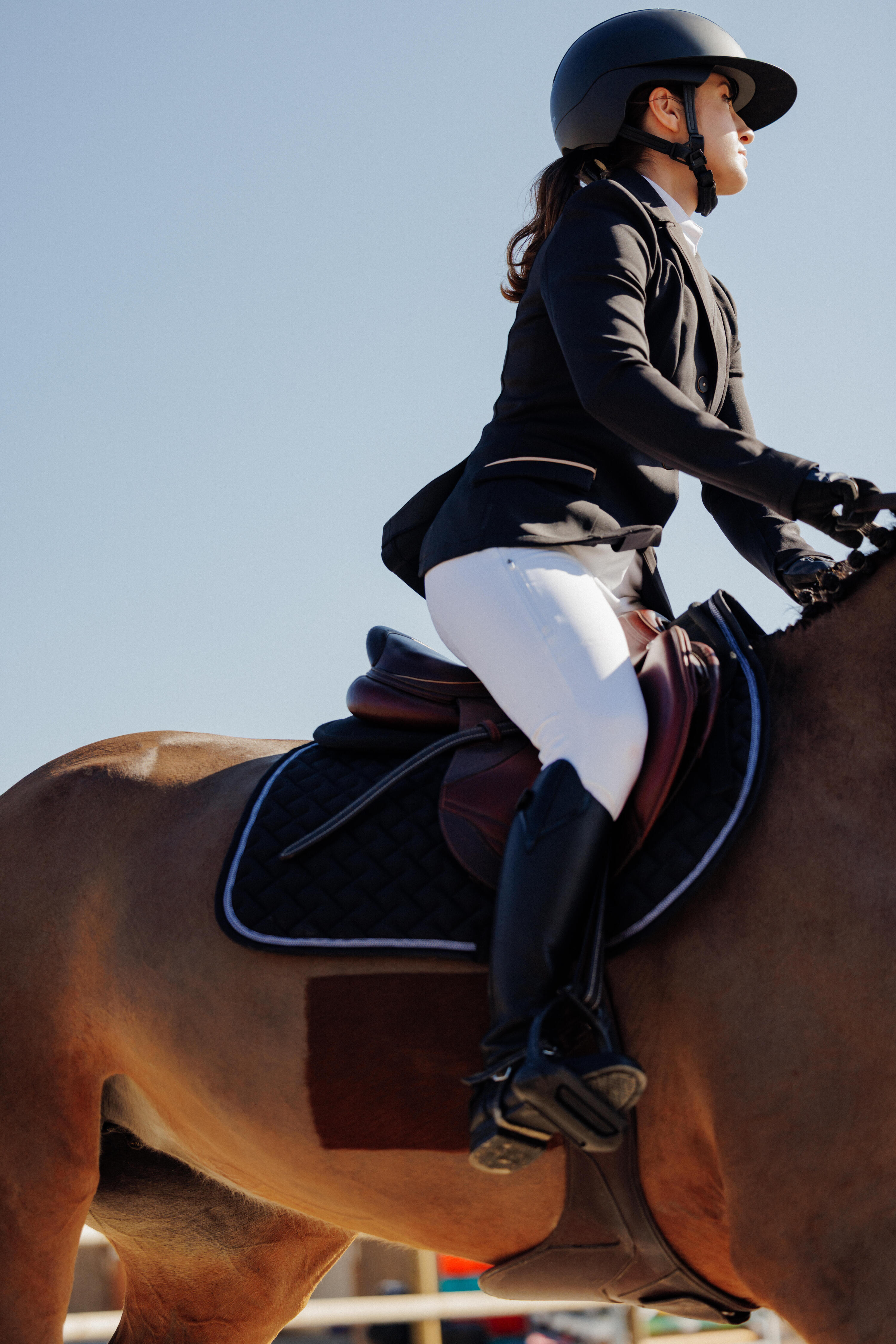Veste de concours équitation femme - noir 7/8