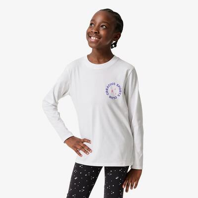 T-shirt met print voor meisjes wit
