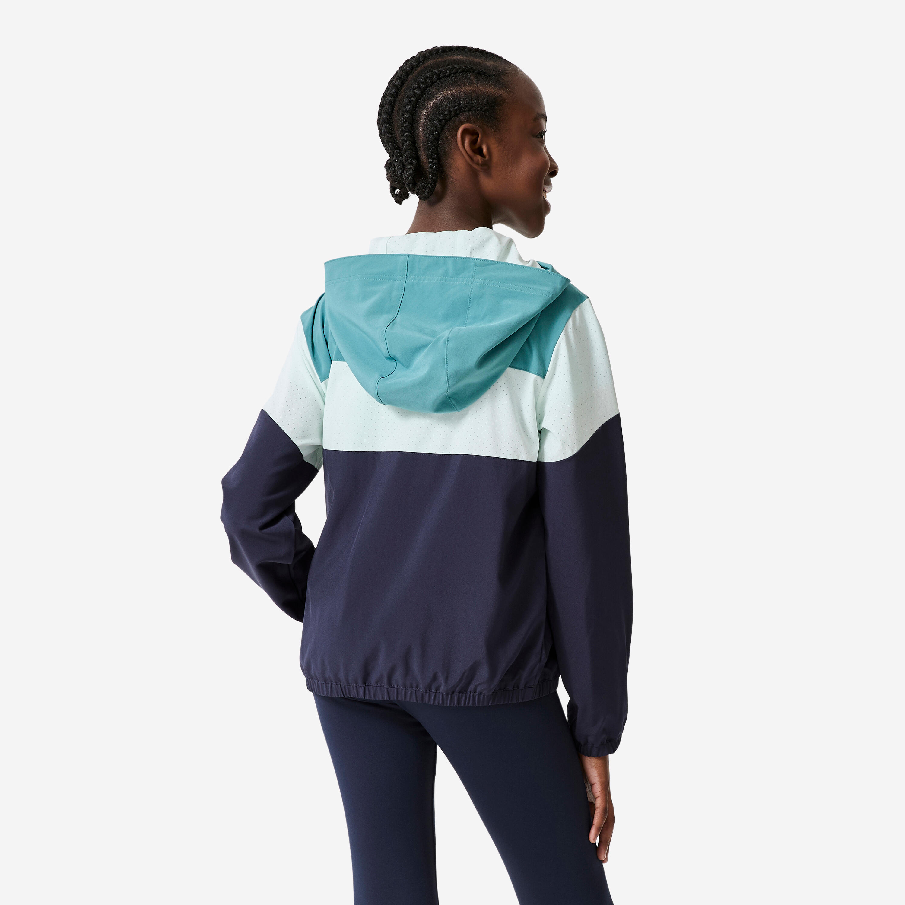 Felpa bambina ginnastica leggera traspirante blu 4/8