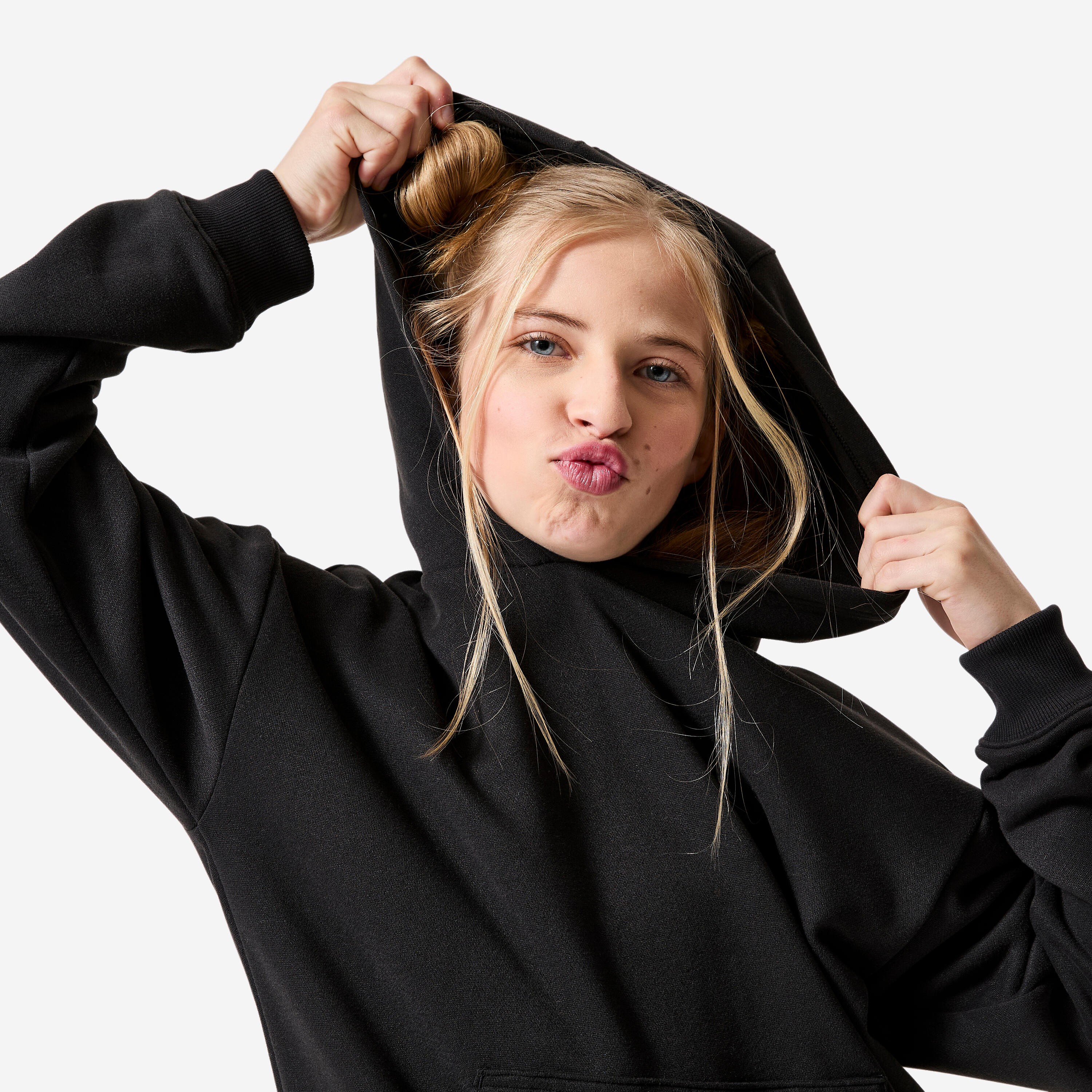 Hoodie oversized kind zwart 3/6