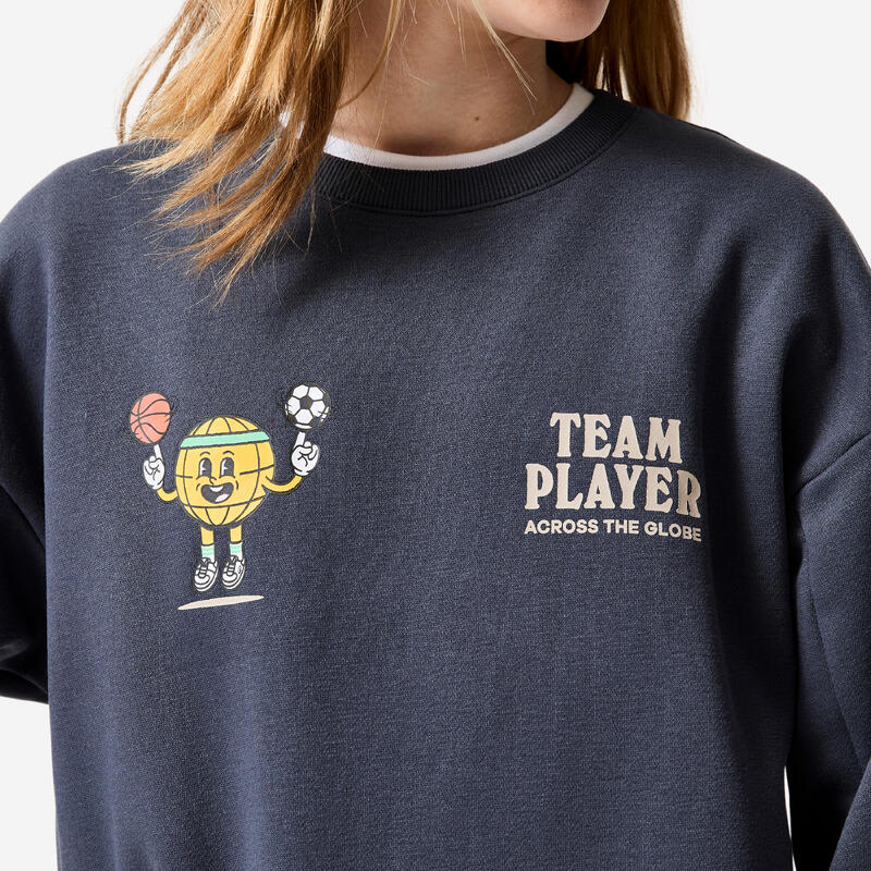 Çocuk Bisiklet Yaka Sweatshirt - Gri