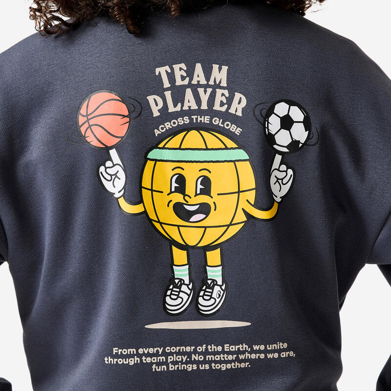 Çocuk Bisiklet Yaka Sweatshirt - Gri