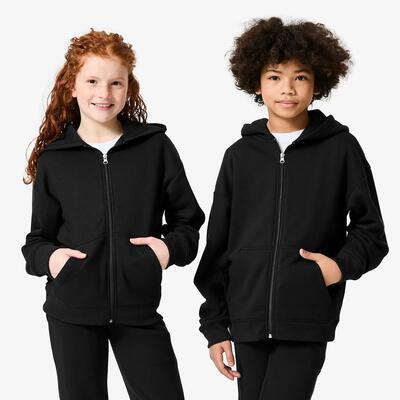 Felpa bambino ginnastica con cappuccio e zip pesante blu