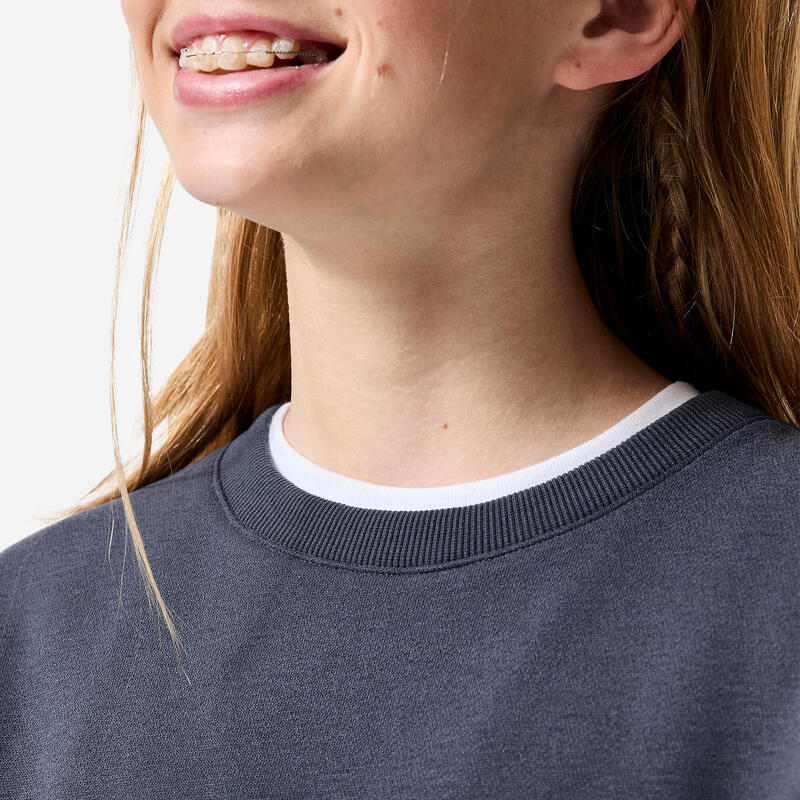 Çocuk Bisiklet Yaka Sweatshirt - Gri