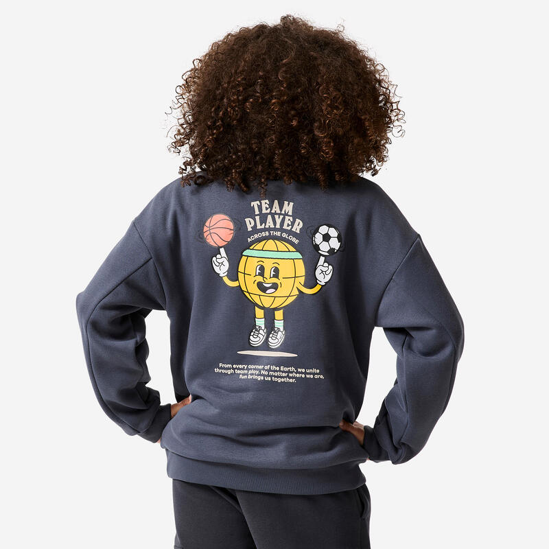 Çocuk Bisiklet Yaka Sweatshirt - Gri