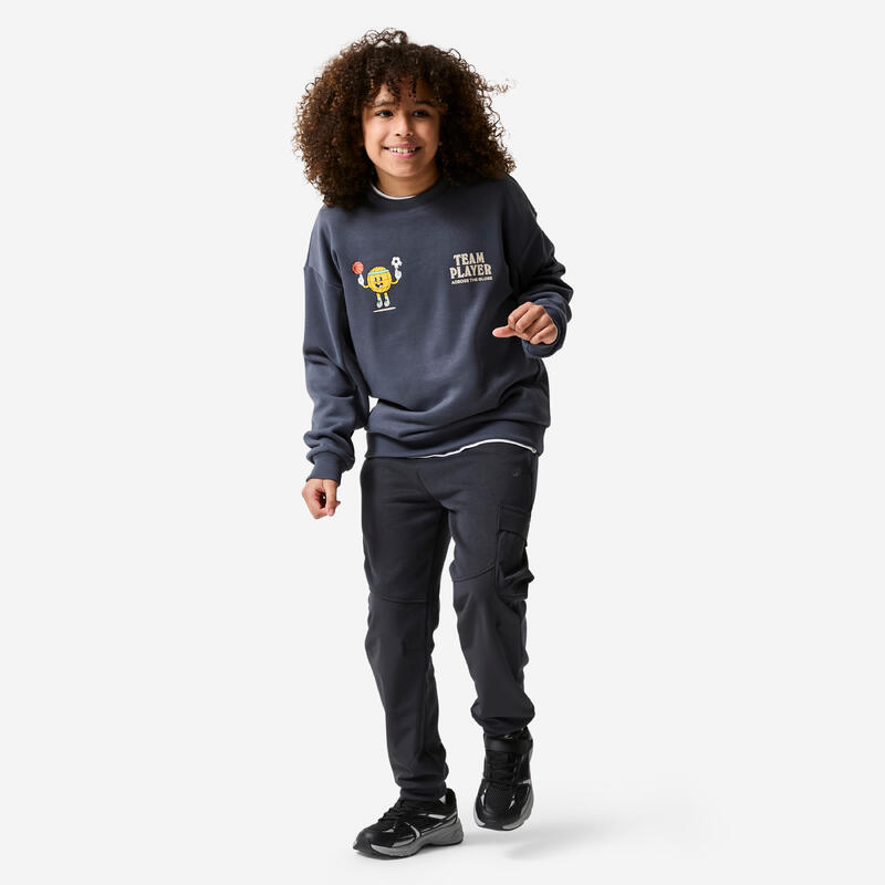 Çocuk Bisiklet Yaka Sweatshirt - Gri