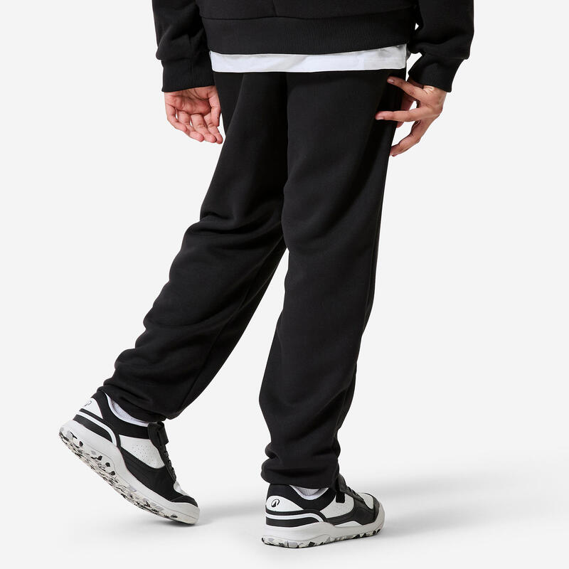 Pantalon de jogging călduros din fleece, negru, copii