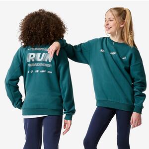 Sudadera Niños Verde Estampada Cuello Redondo Muletón Cálida