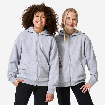 Felpa bambino ginnastica con cappuccio e zip pesante blu