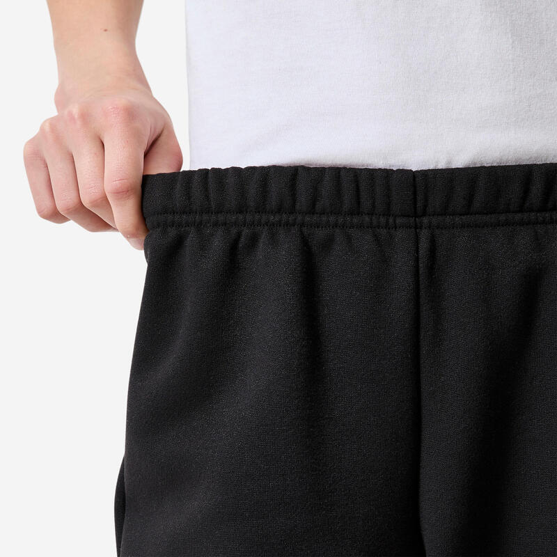 Pantalon de jogging călduros din fleece, negru, copii