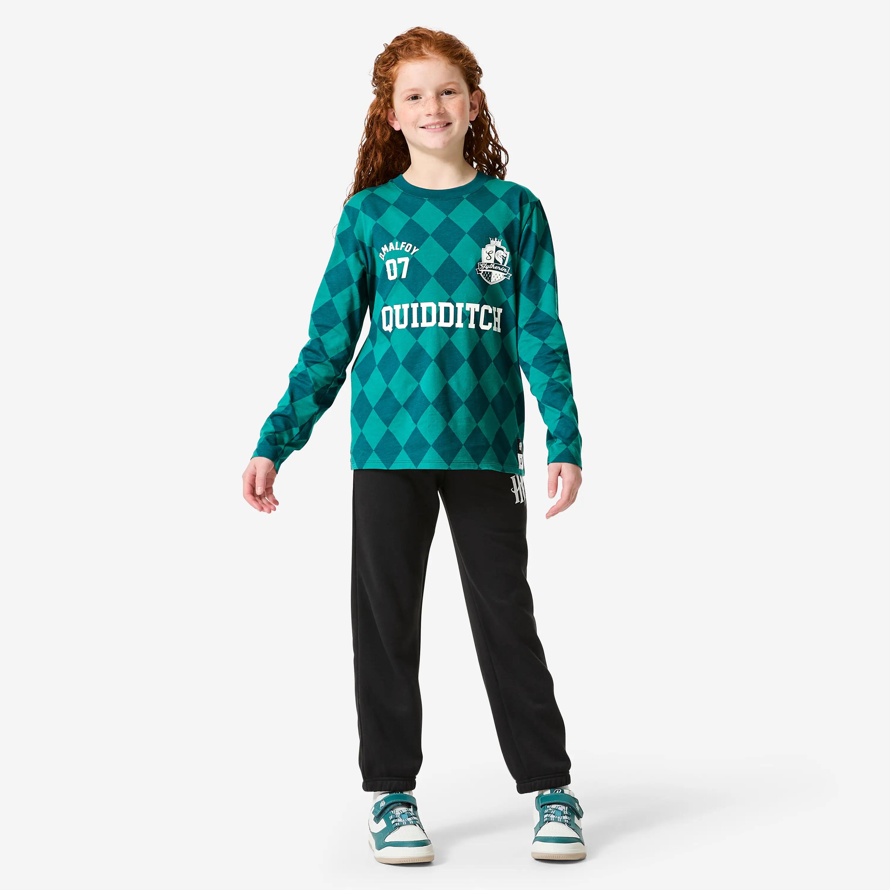 T-shirt manica lunga bambino ginnastica regular fit cotone Harry Potter verde 7/9