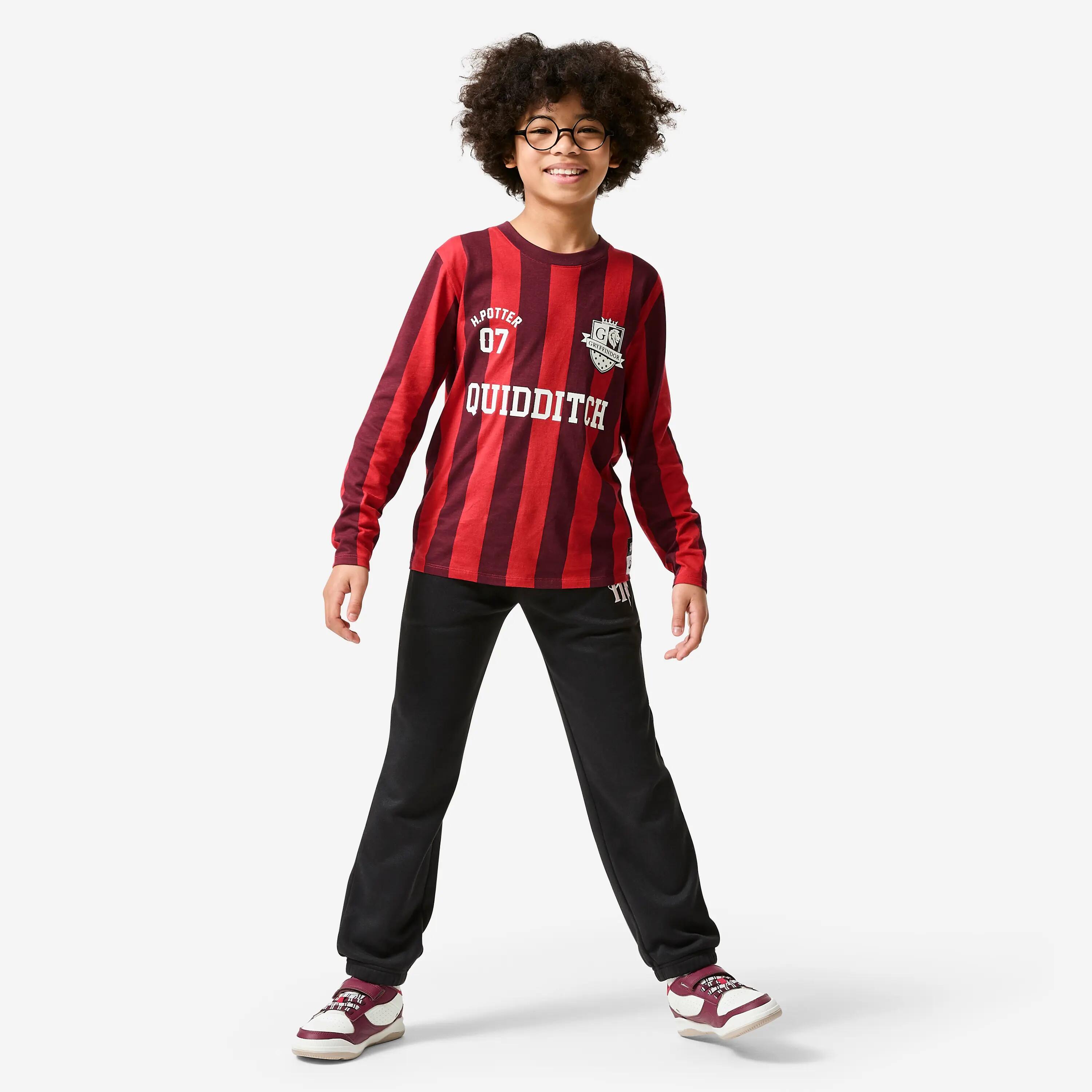 T-shirt manica lunga bambino ginnastica regular fit cotone Harry Potter bordeaux 2/11