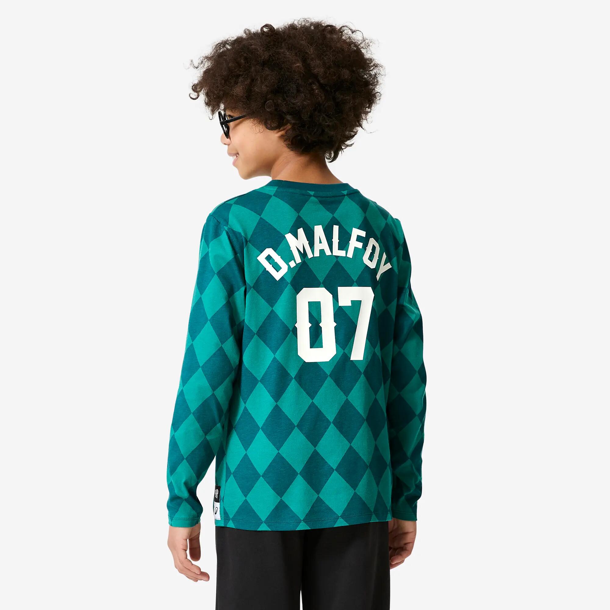 T-shirt manica lunga bambino ginnastica regular fit cotone Harry Potter verde 4/9